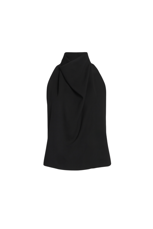 Crepe Scarf Top in Black