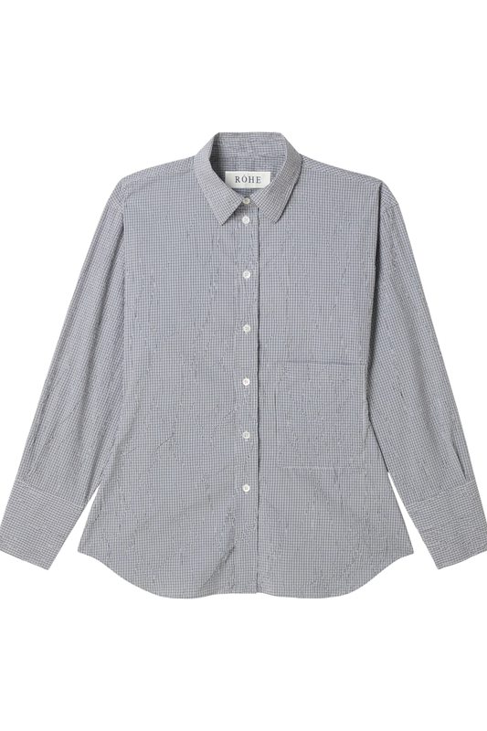 Crushed Checked Shaped Shirt