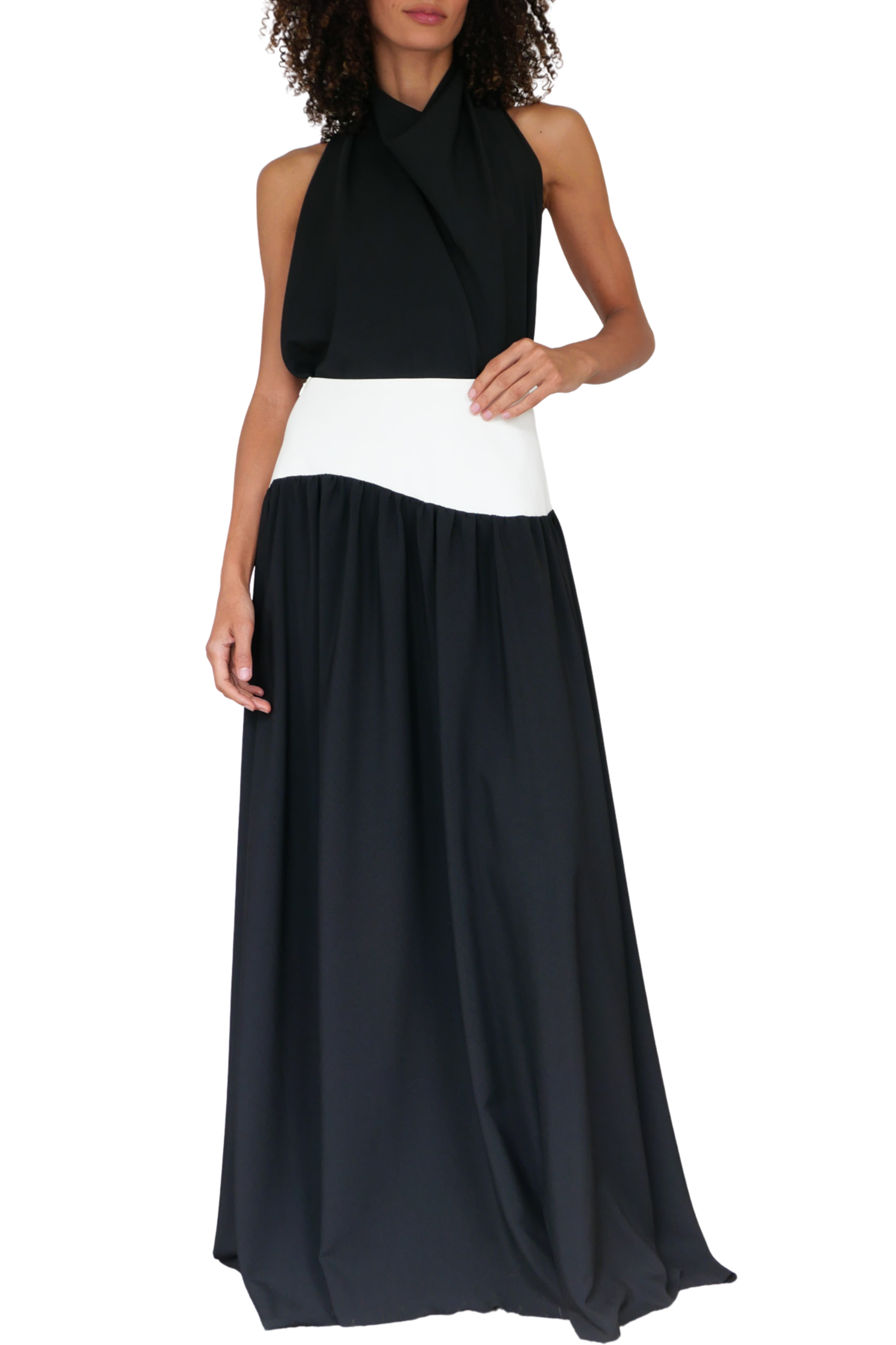 Crepe Long Wave Skirt
