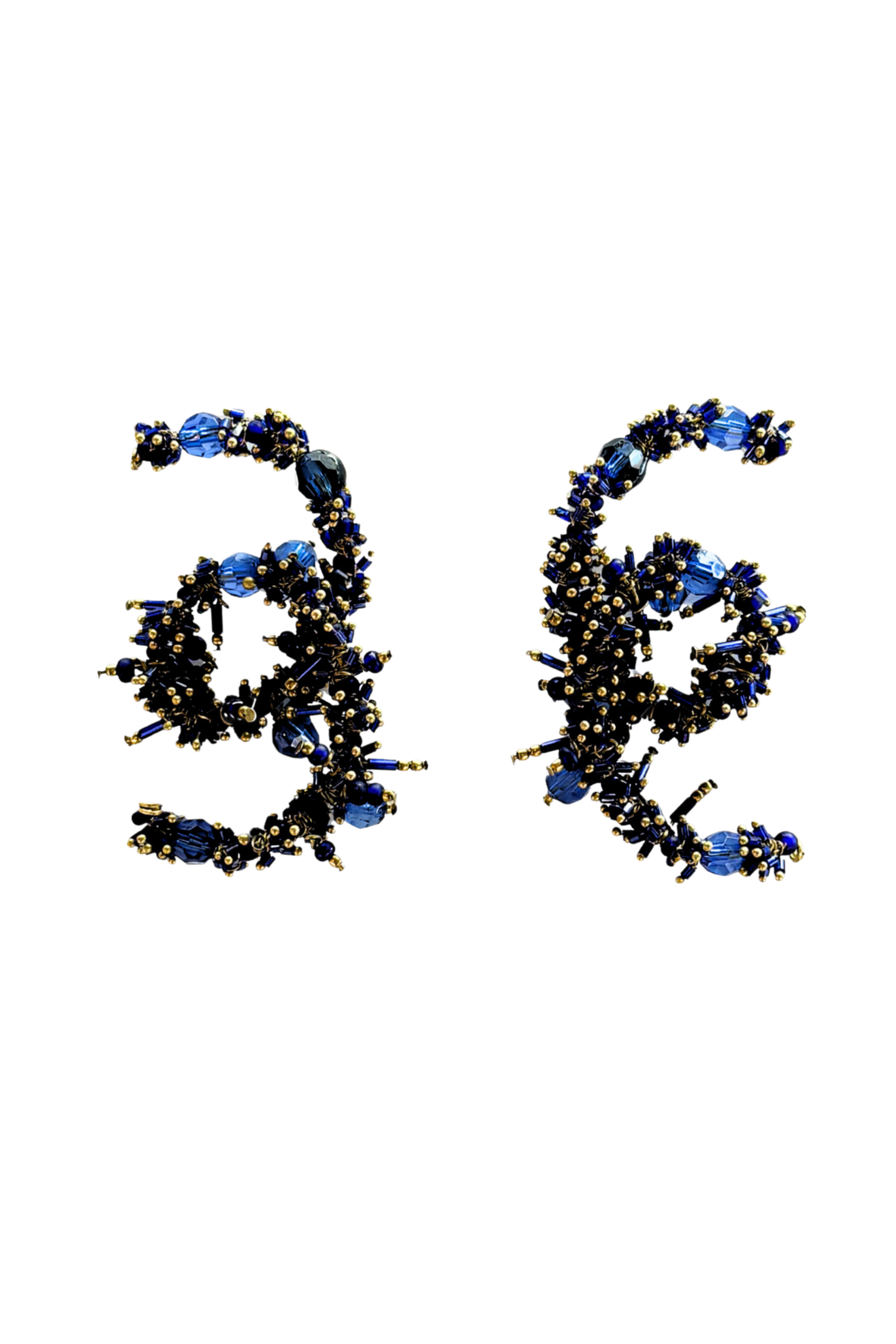 Twisted Embroidery Earrings in Lapis