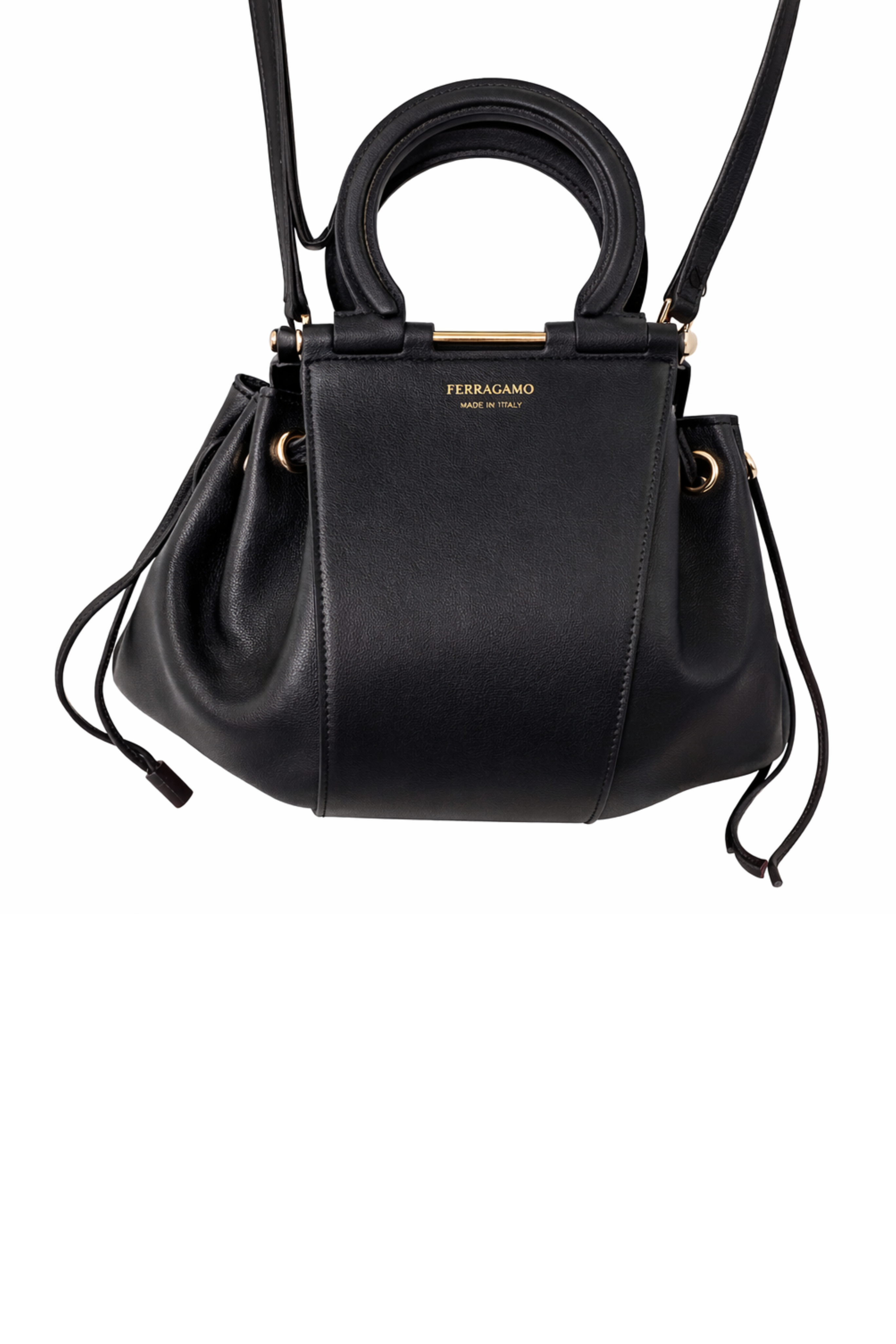 Gancio Handle Drawstring Bag