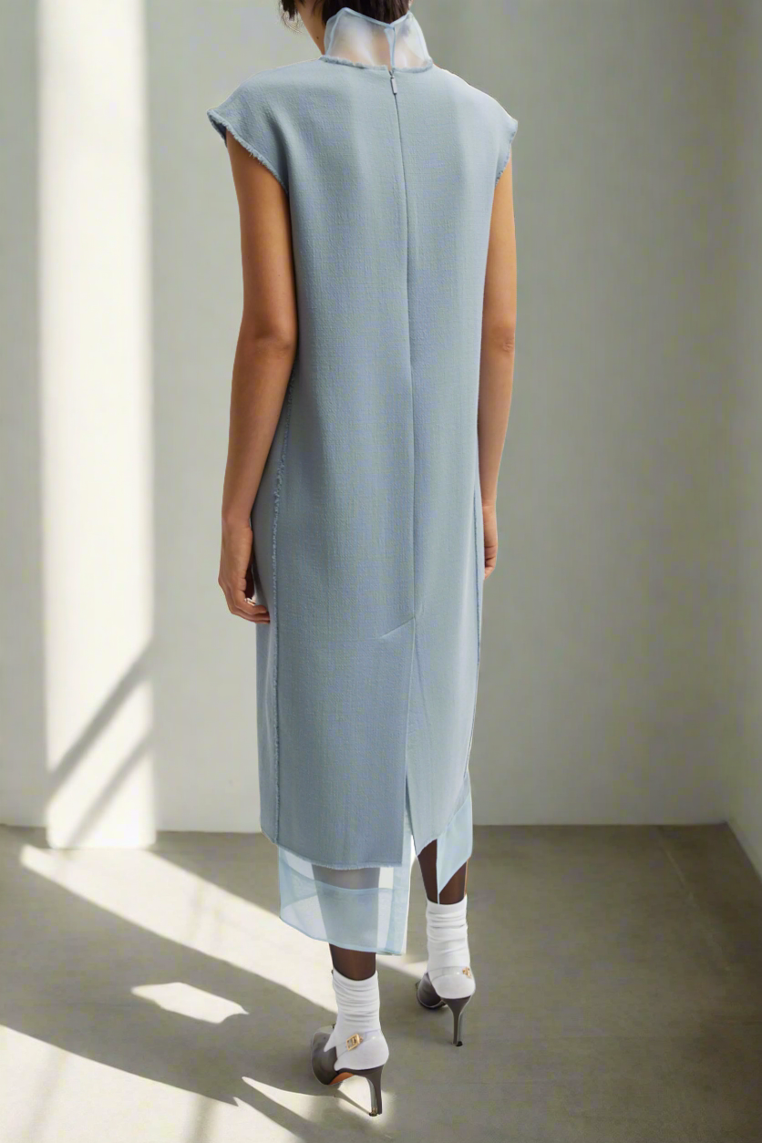 TIBI Melee Sheer Combo Dress