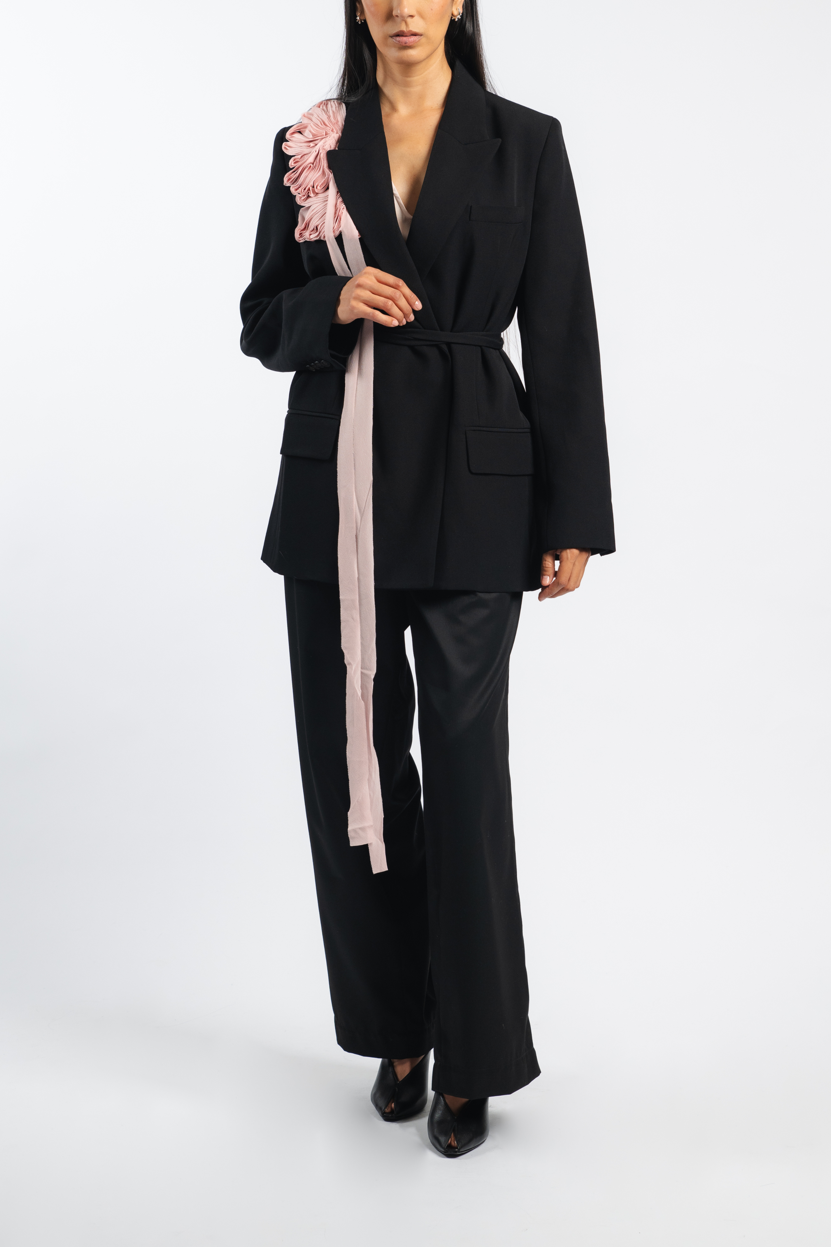 Double Breasted Belted Blazer