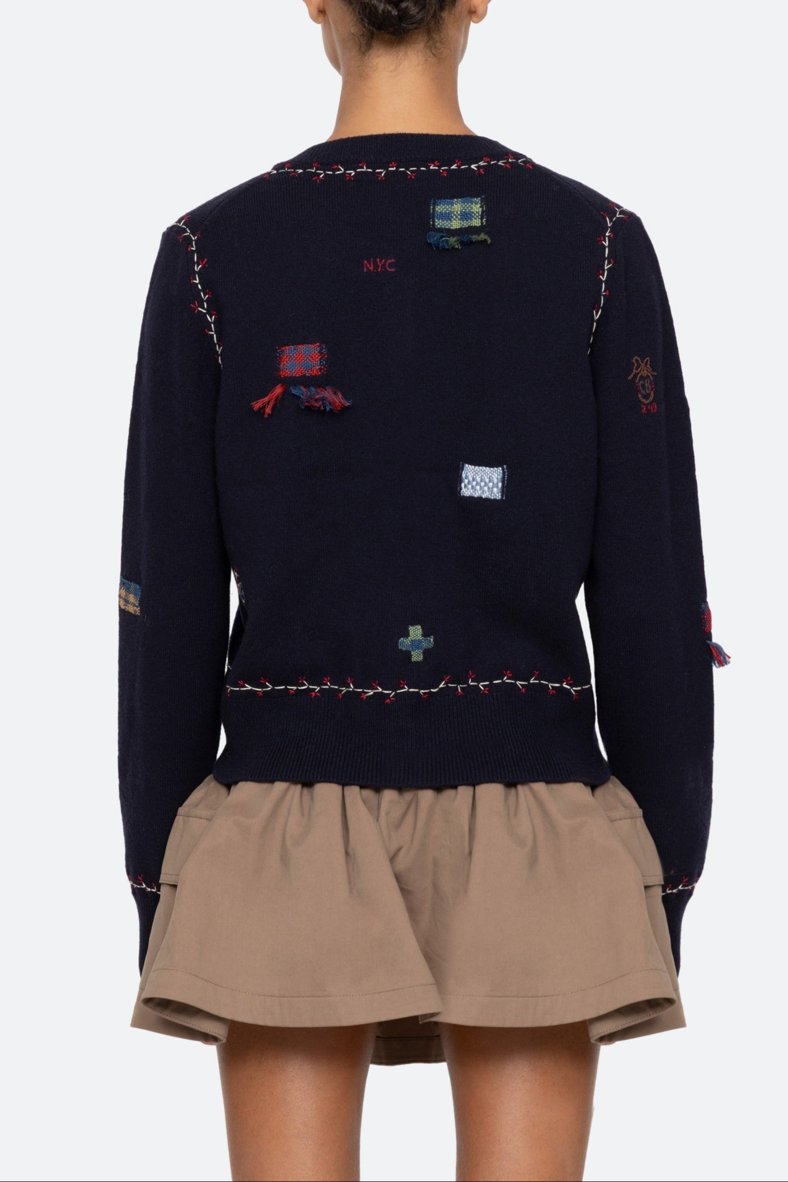 CLAIRA EMB KNIT CARDIGAN (D1)