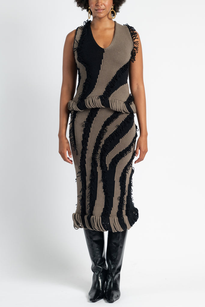 Exclusive Roaring Fringe Skirt in Black