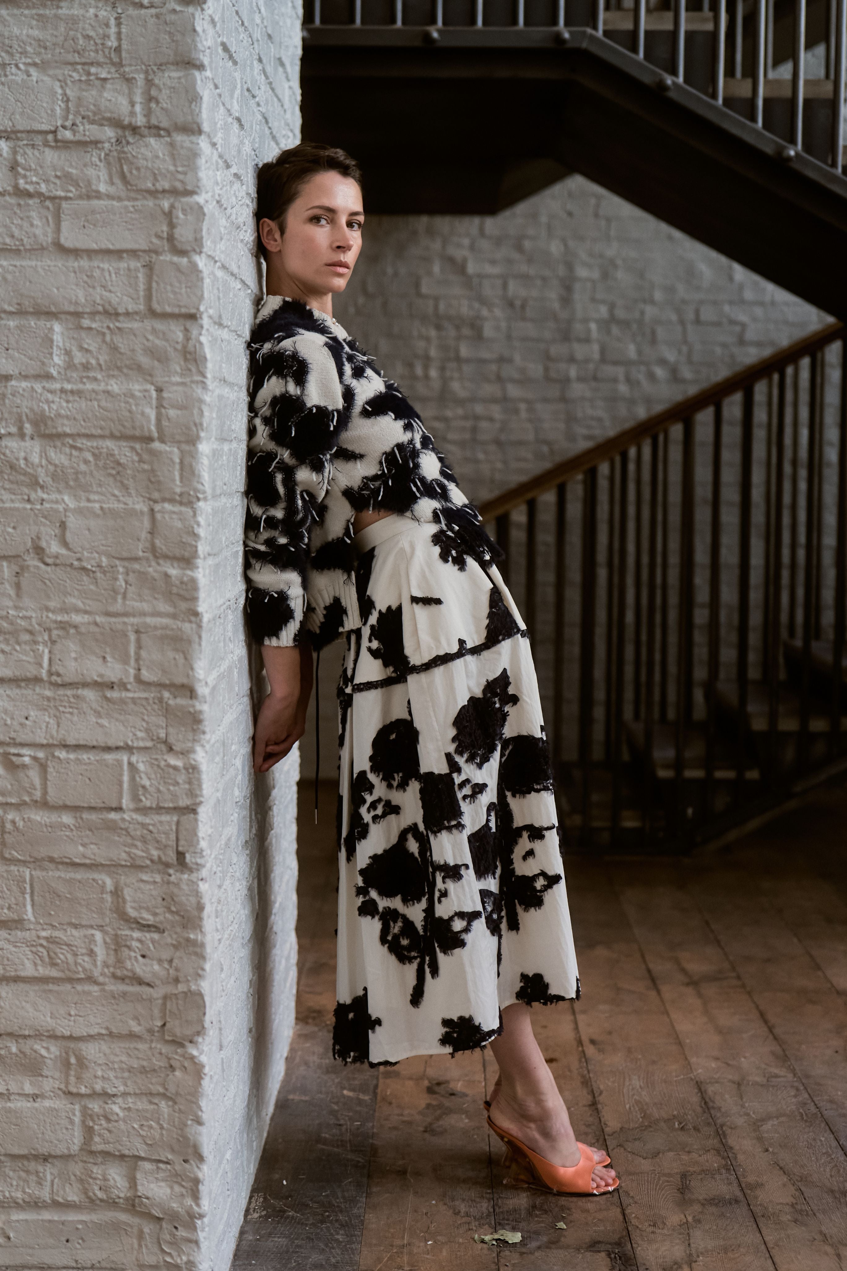 Fil Coupé Poplin Midi Full Skirt