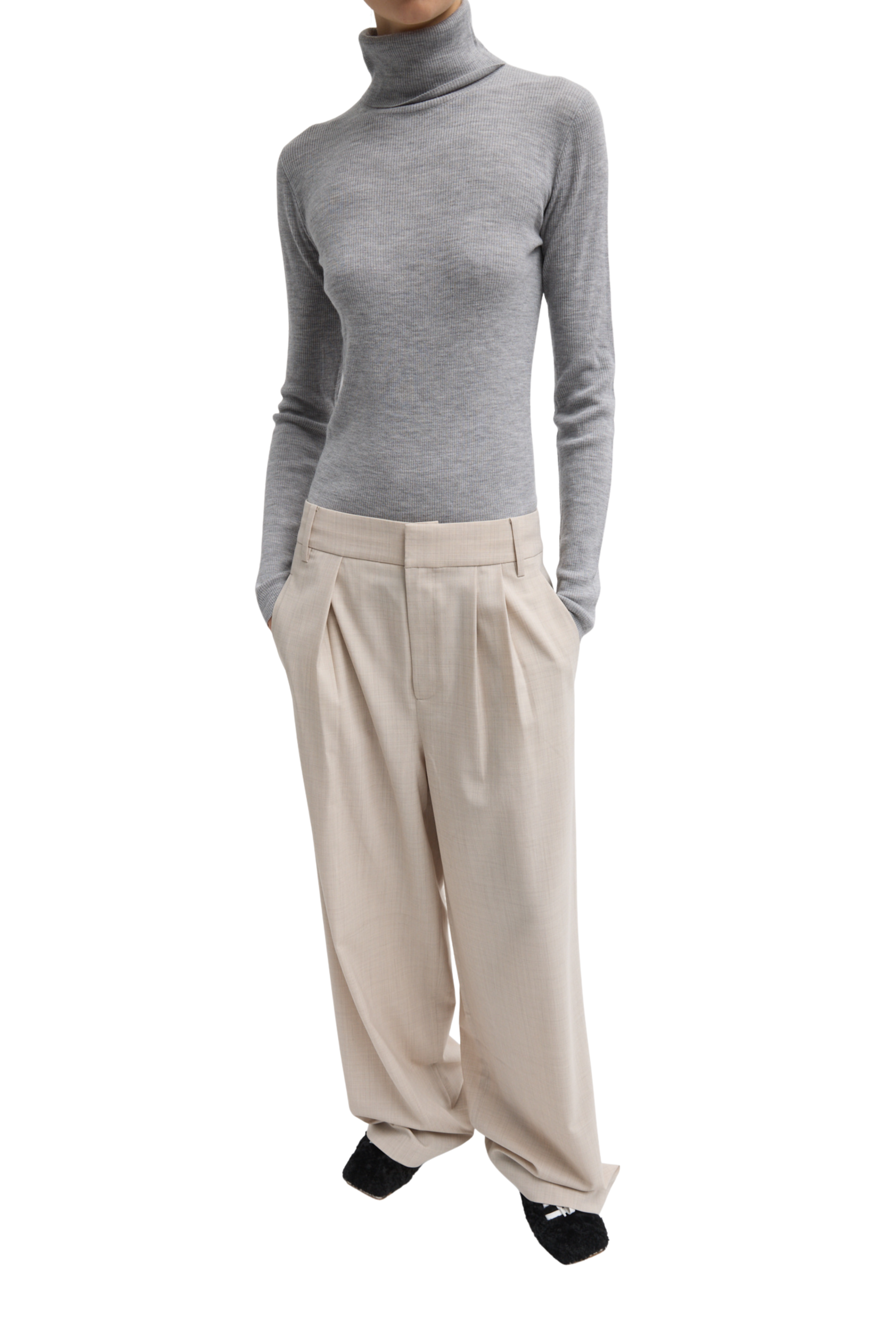Tropical Wool Stella Pant - Oatmeal