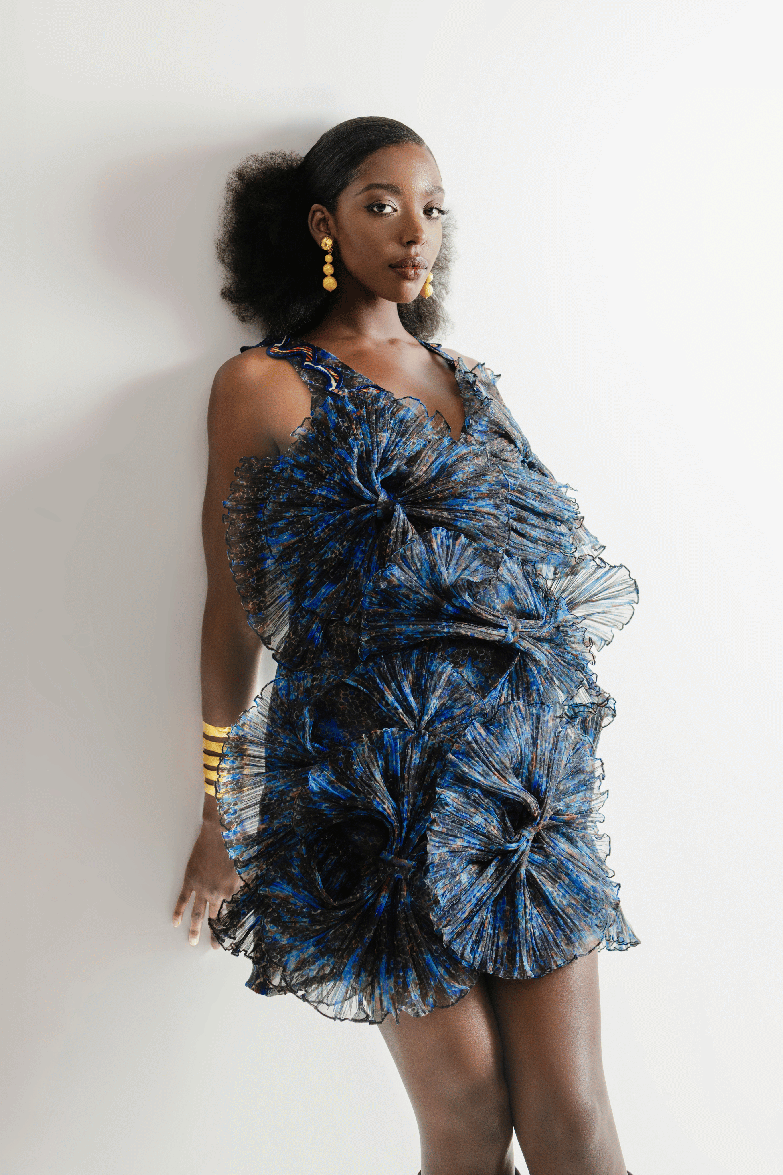 Christie Brown x McMullen Aaliyah Printed Blue Dress