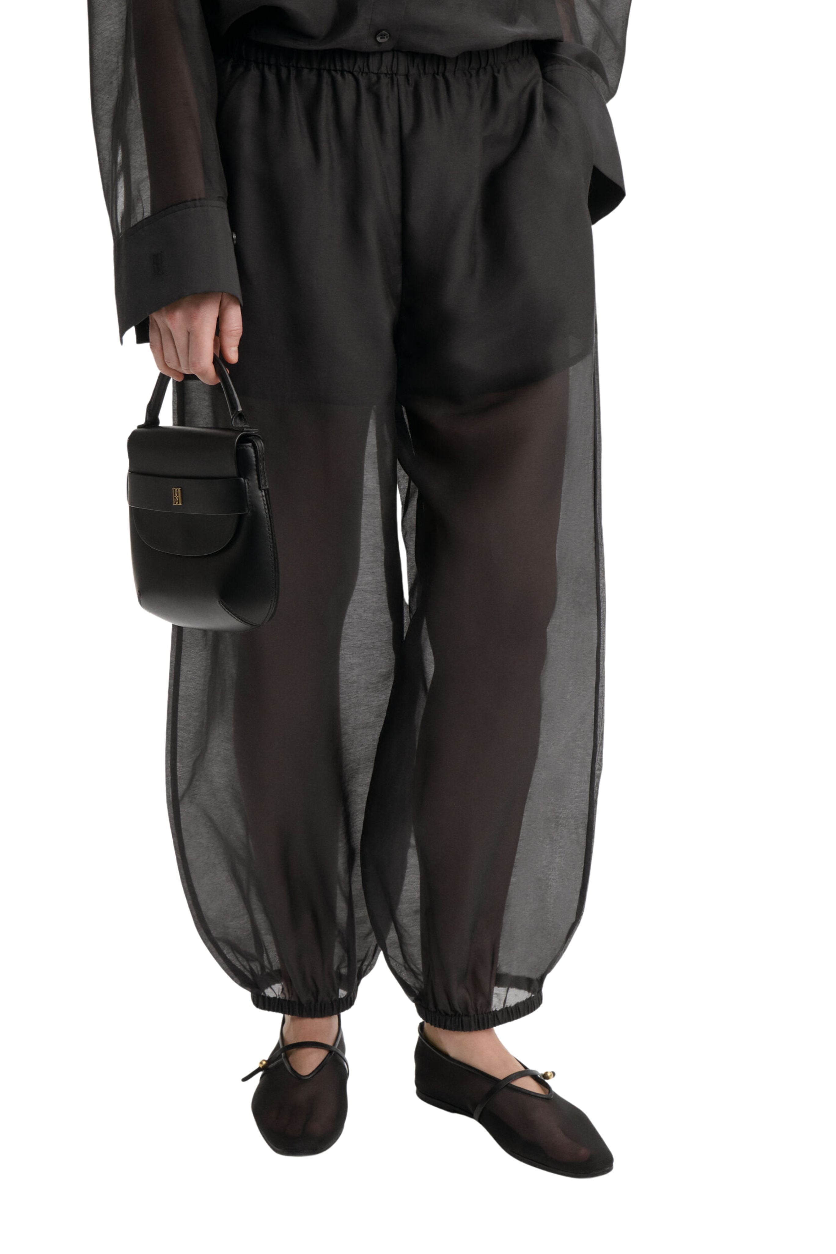Lumas Silk Organza Trousers - Black