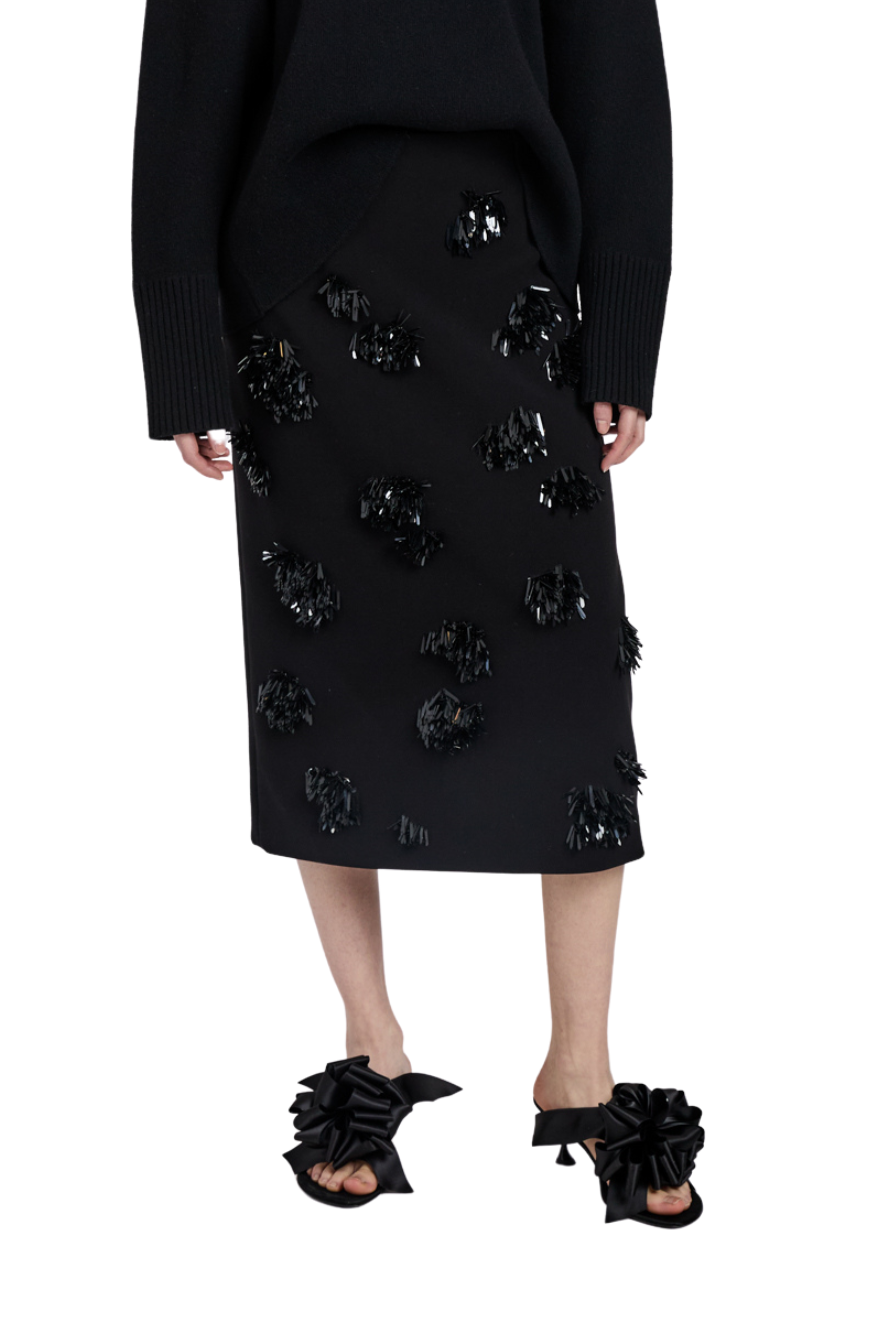 Moira Skirt in Embroidered Compact Crepe