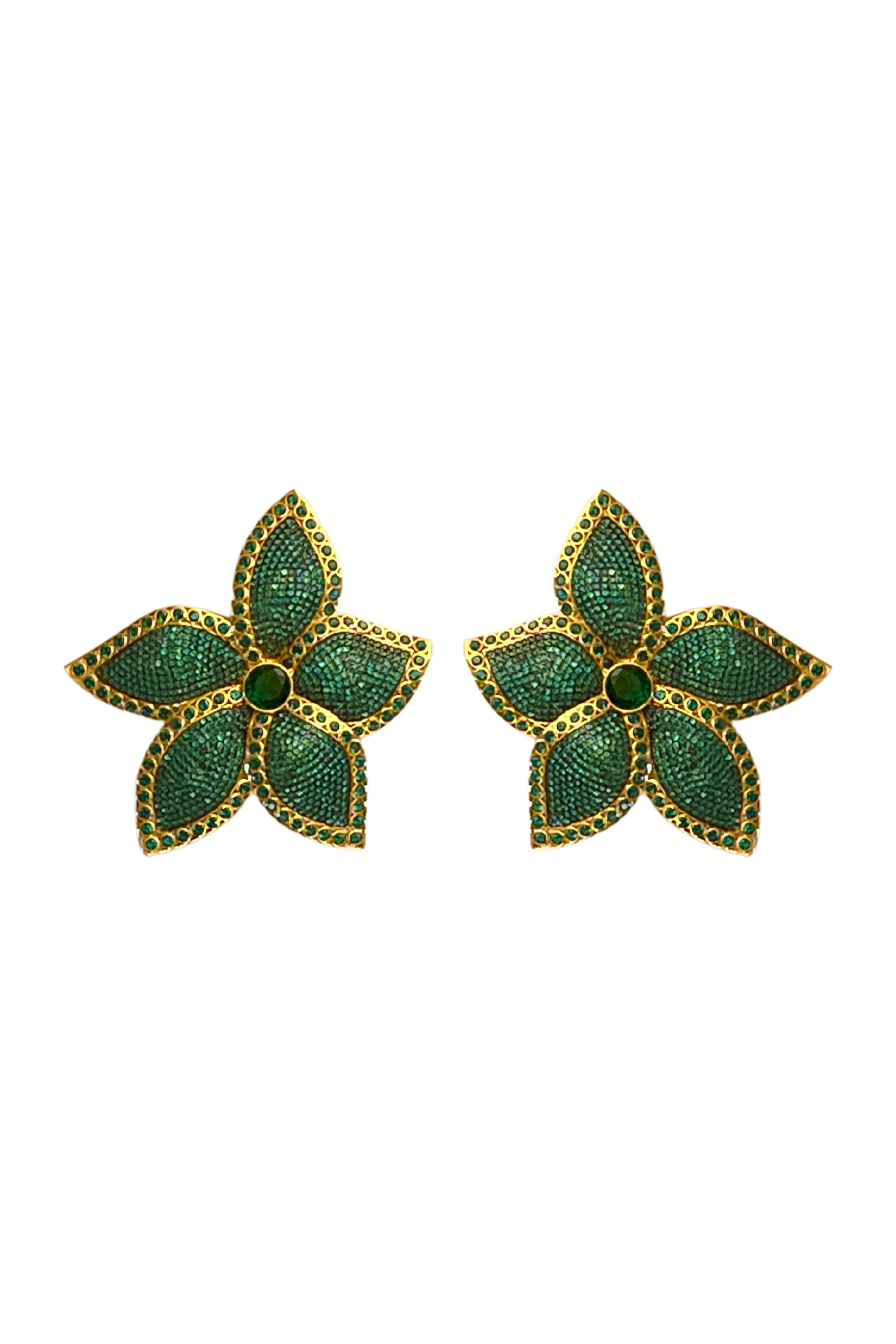 BEGUM KHAN Emerald Lotus Earrings