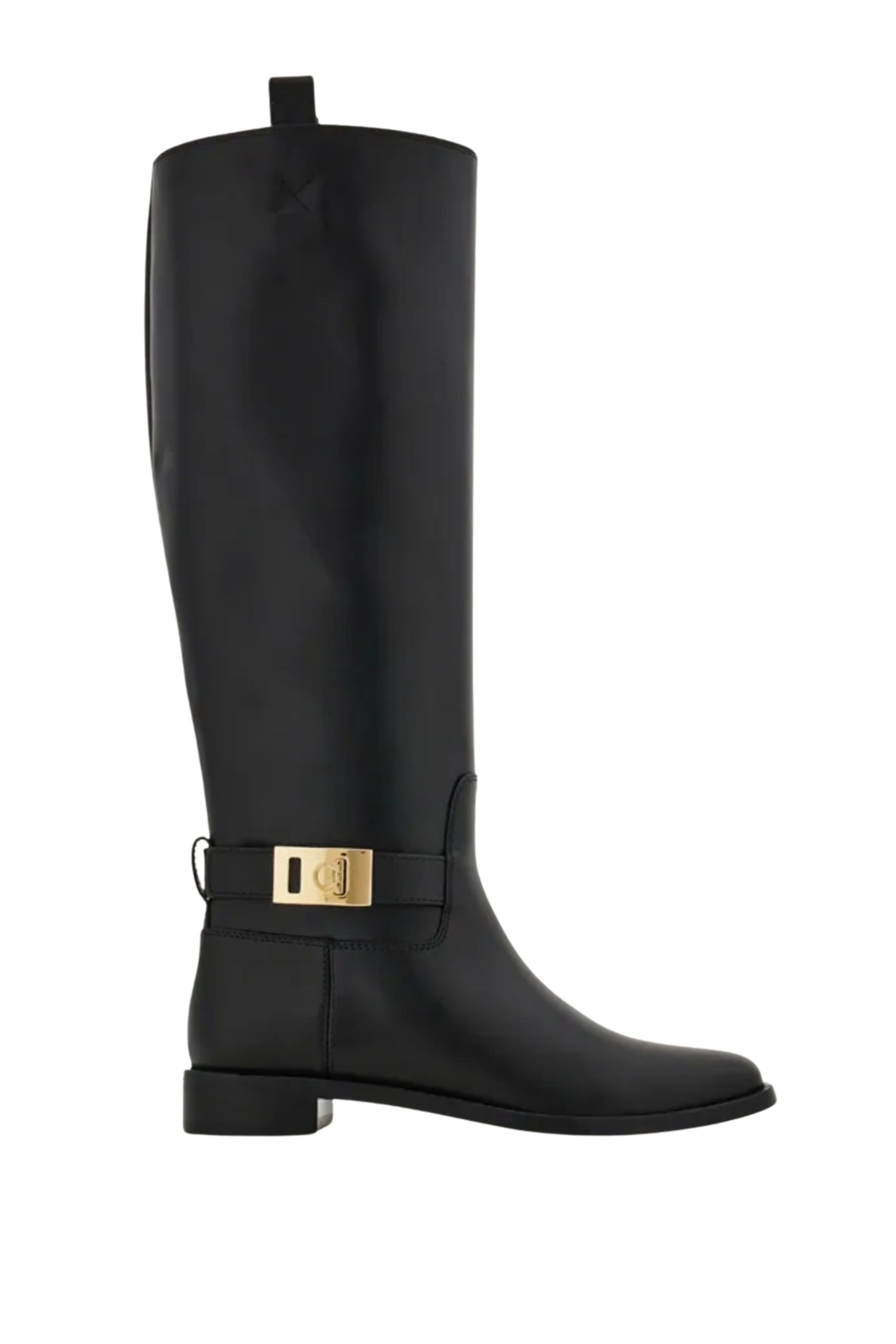 Knee High Boot with Hug Buckle Detail