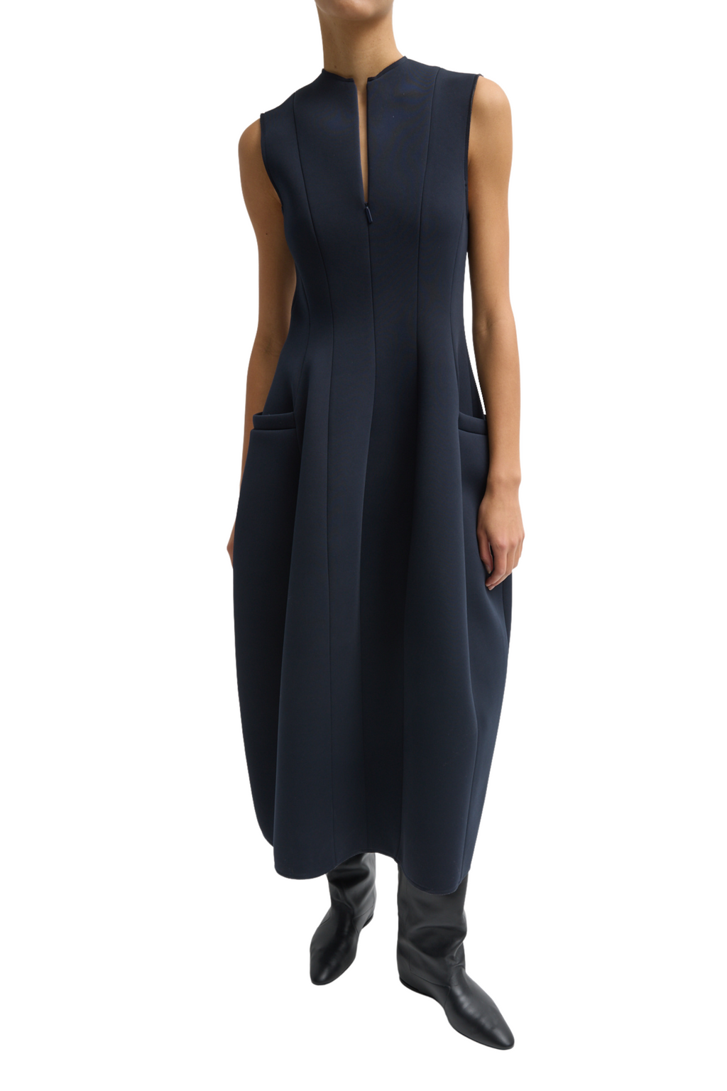 【タグ付き新品未使用】Sleeveless Twill Trench Dress Bonded Twill Sleeveless Sculpted Dress