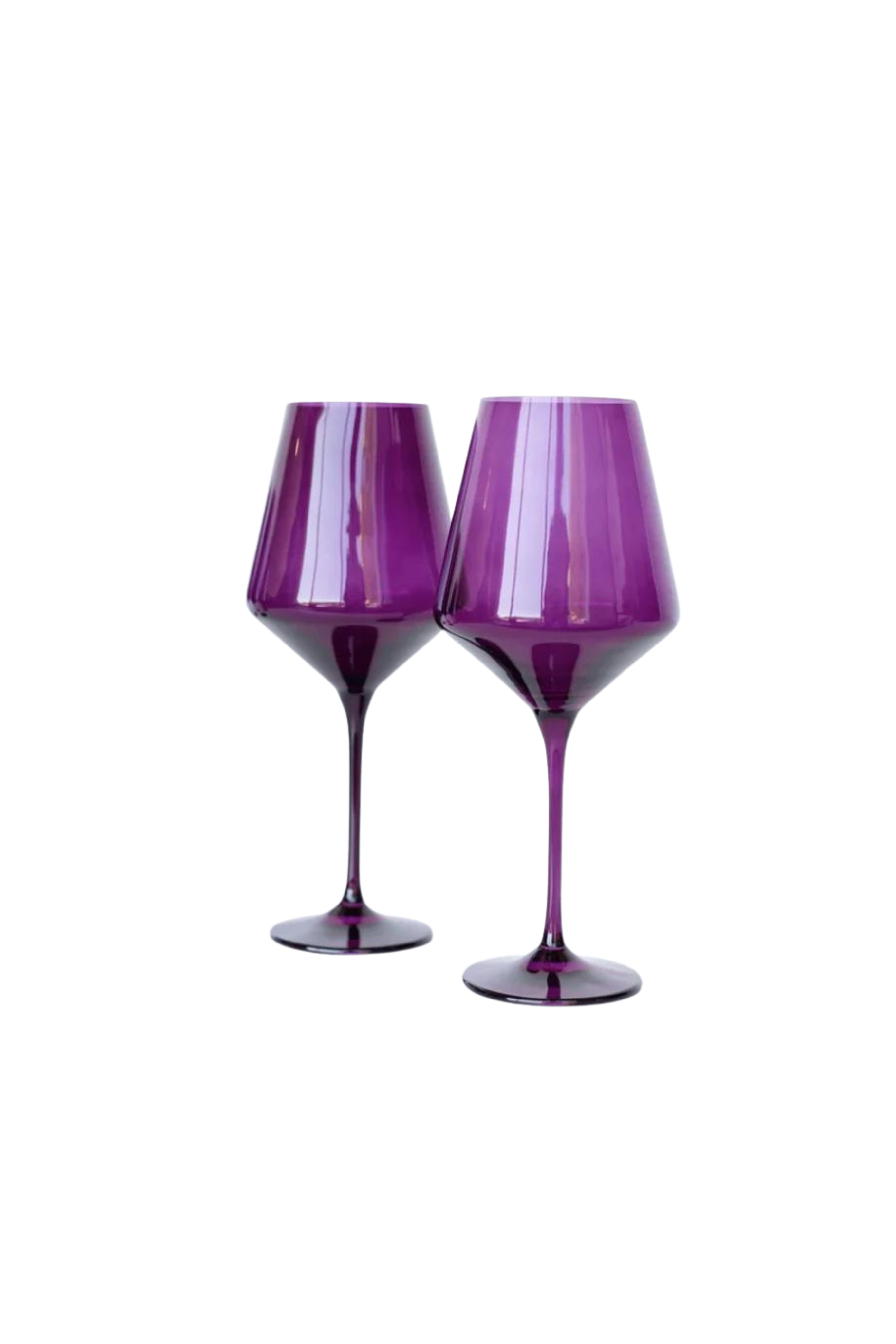 Estelle Colored Glass Wine Stemware Set of 2 in Amethyst