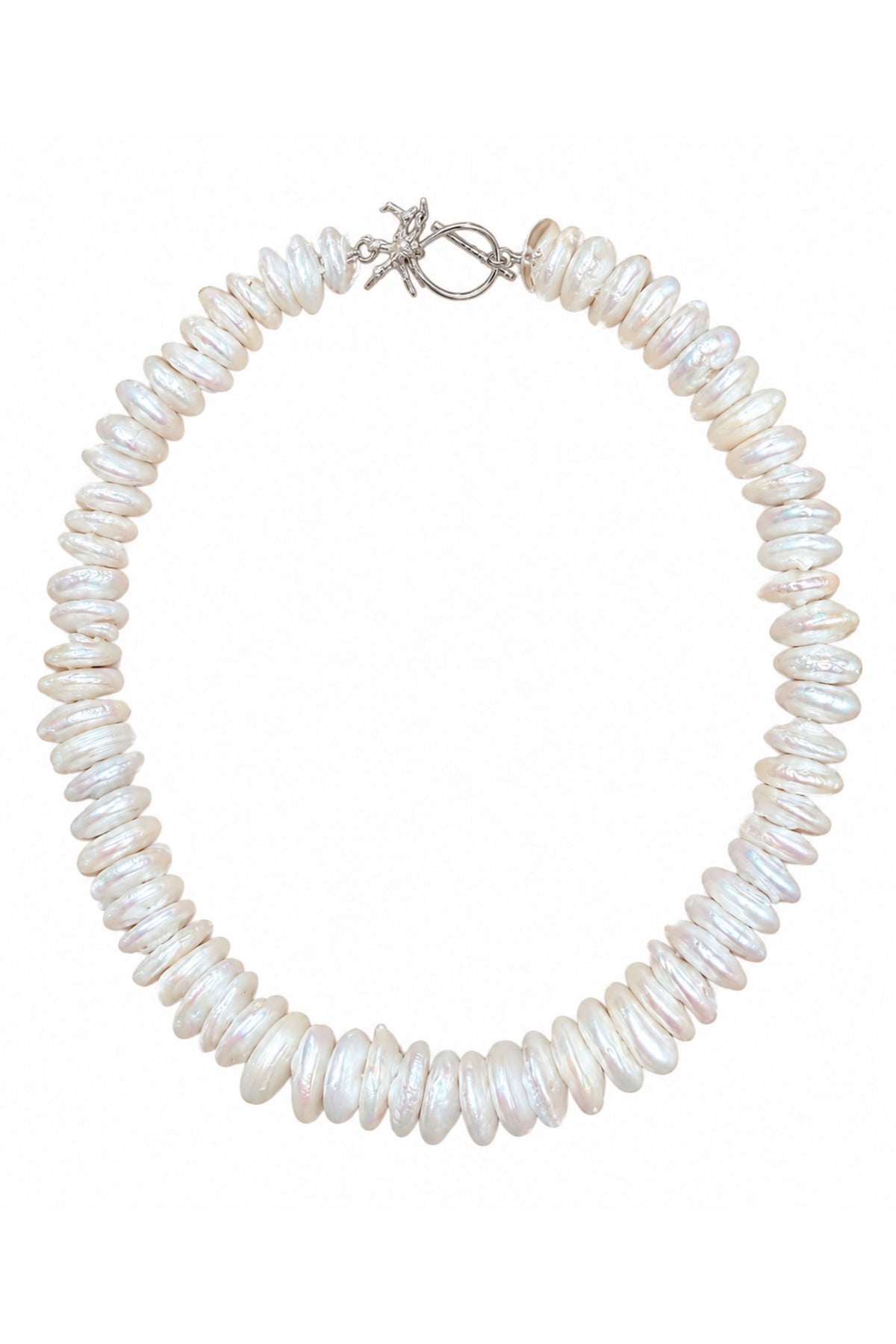 Double Strand Biwa Stick Pearl Choker With Biwa Drops