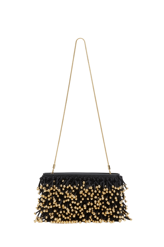 Reese Beaded Fringe Clutch