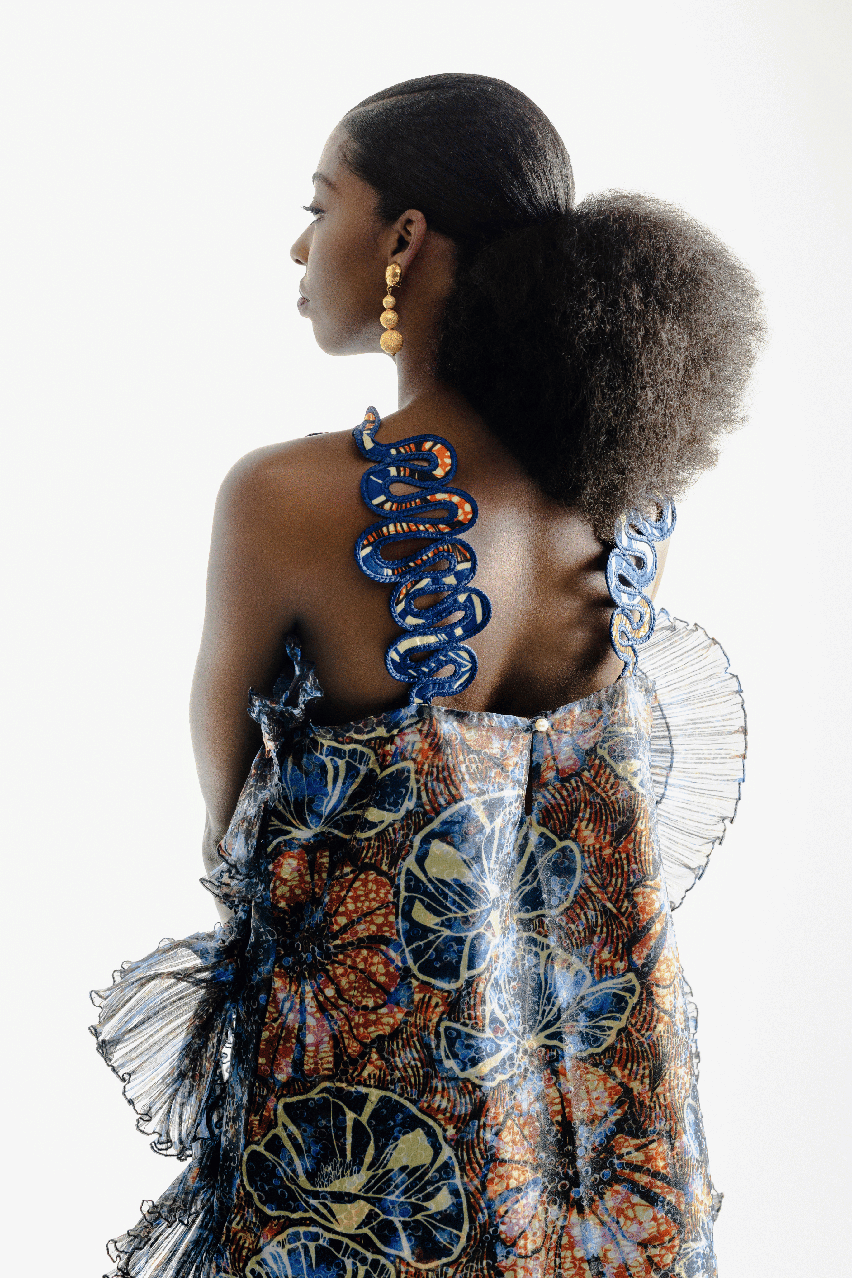 Christie Brown x McMullen Aaliyah Printed Blue Dress