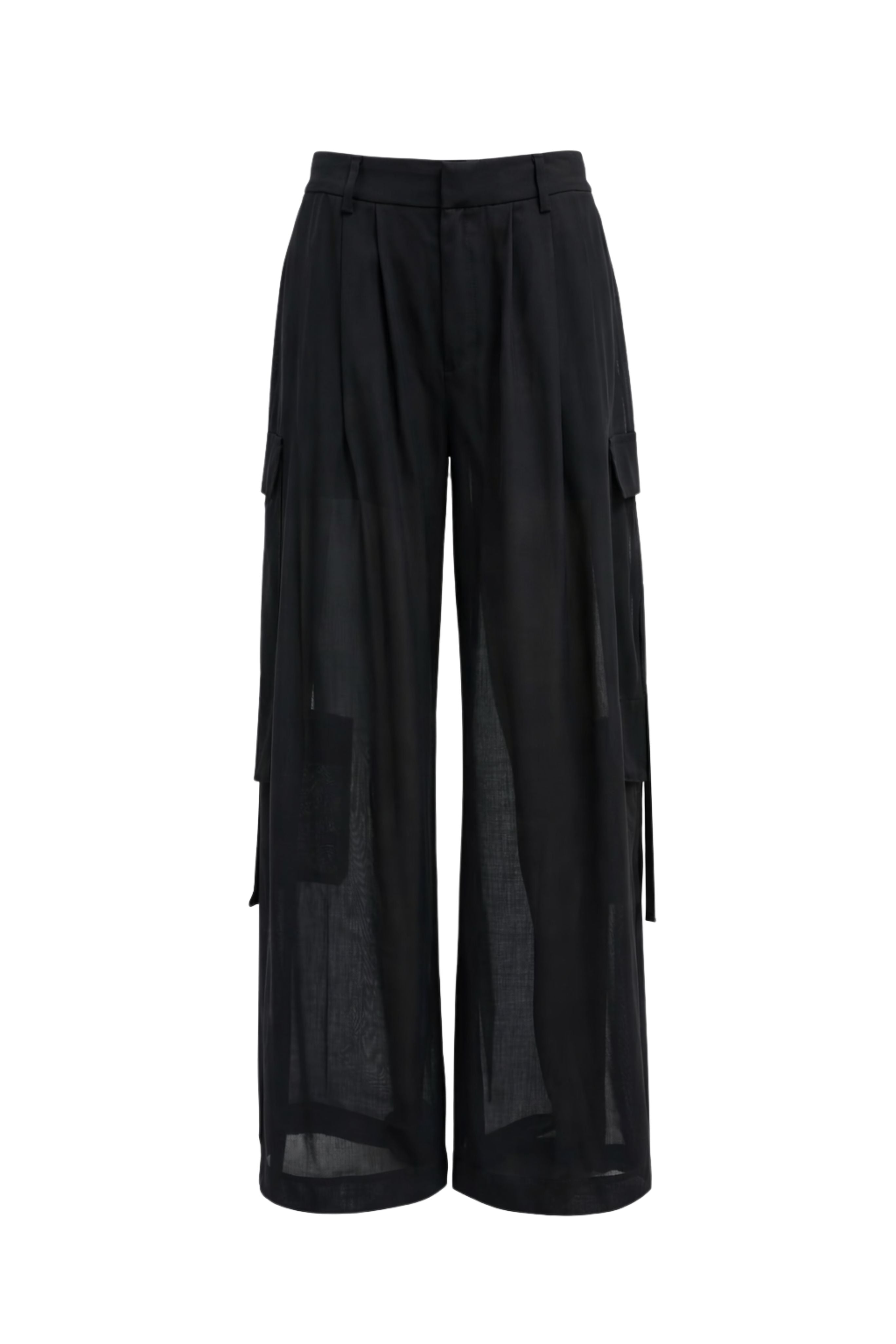 Sheer Wool Gauze Triple Pleat Pant