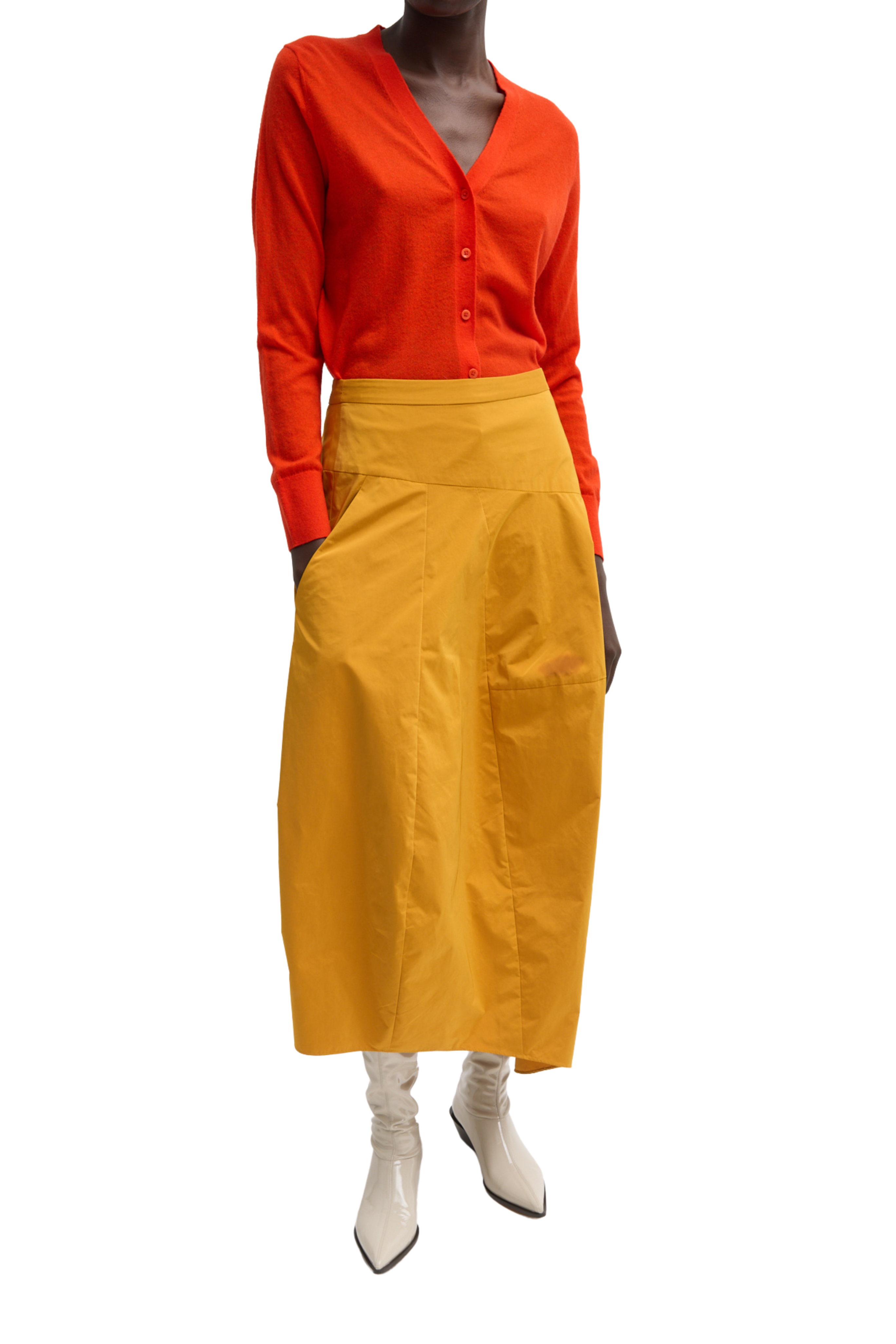 Nylon Asymmetrical Balloon Skirt