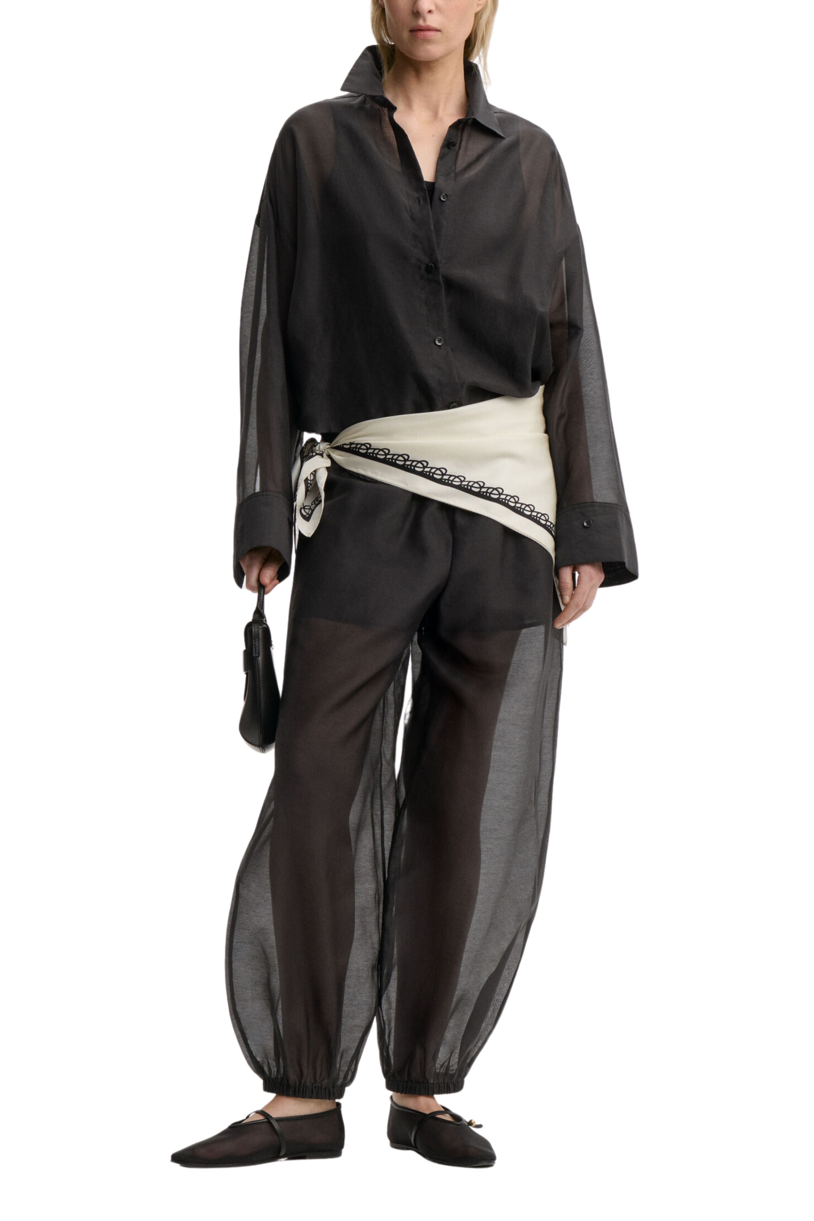 Lumas Silk Organza Trousers - Black