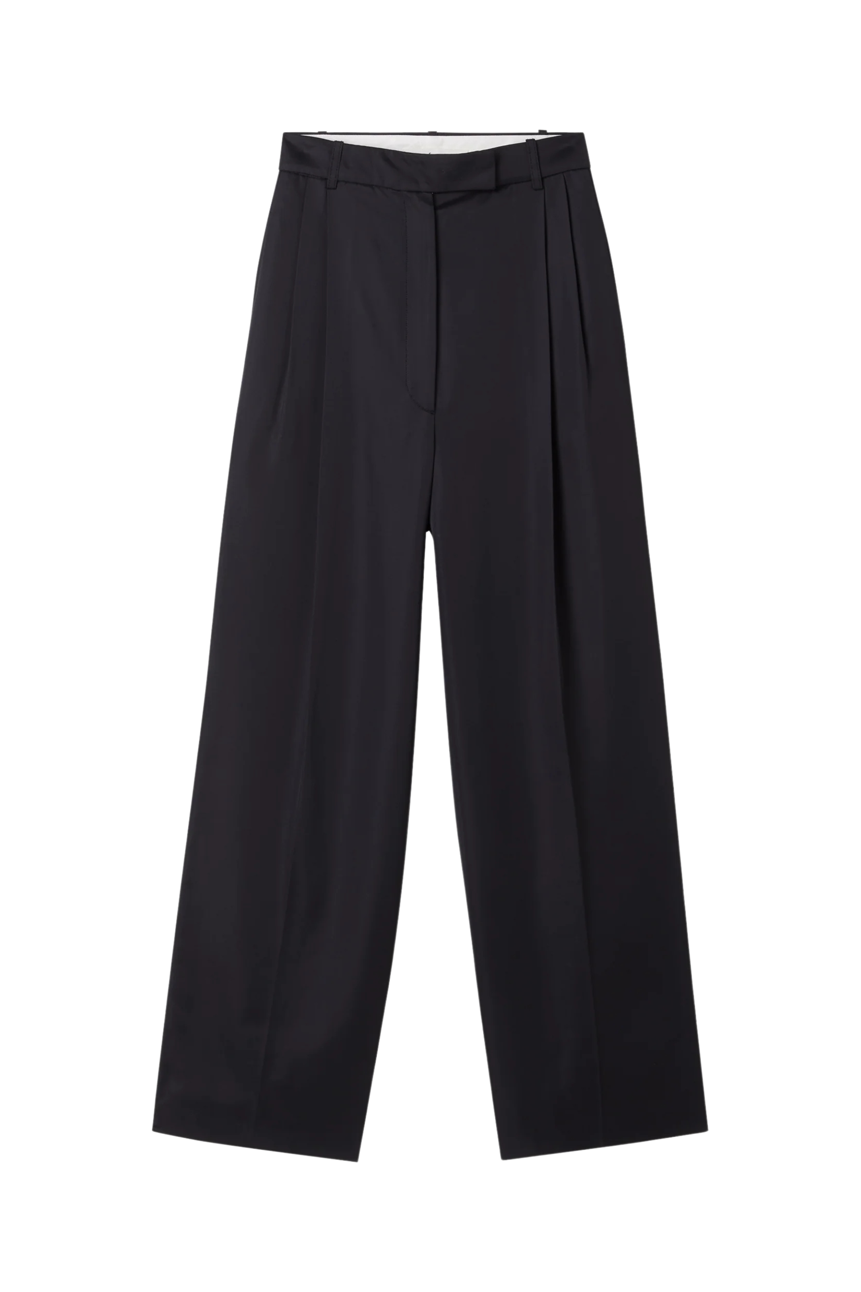 High-Waist Satin Trousers