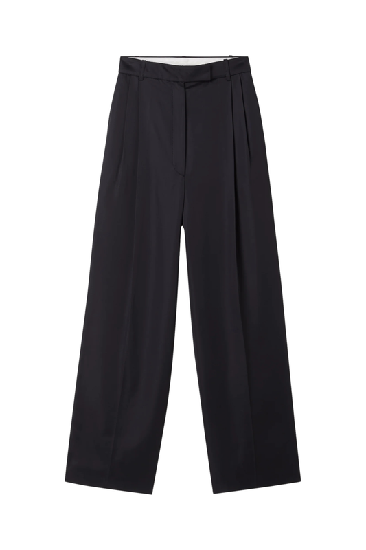 High-Waist Satin Trousers