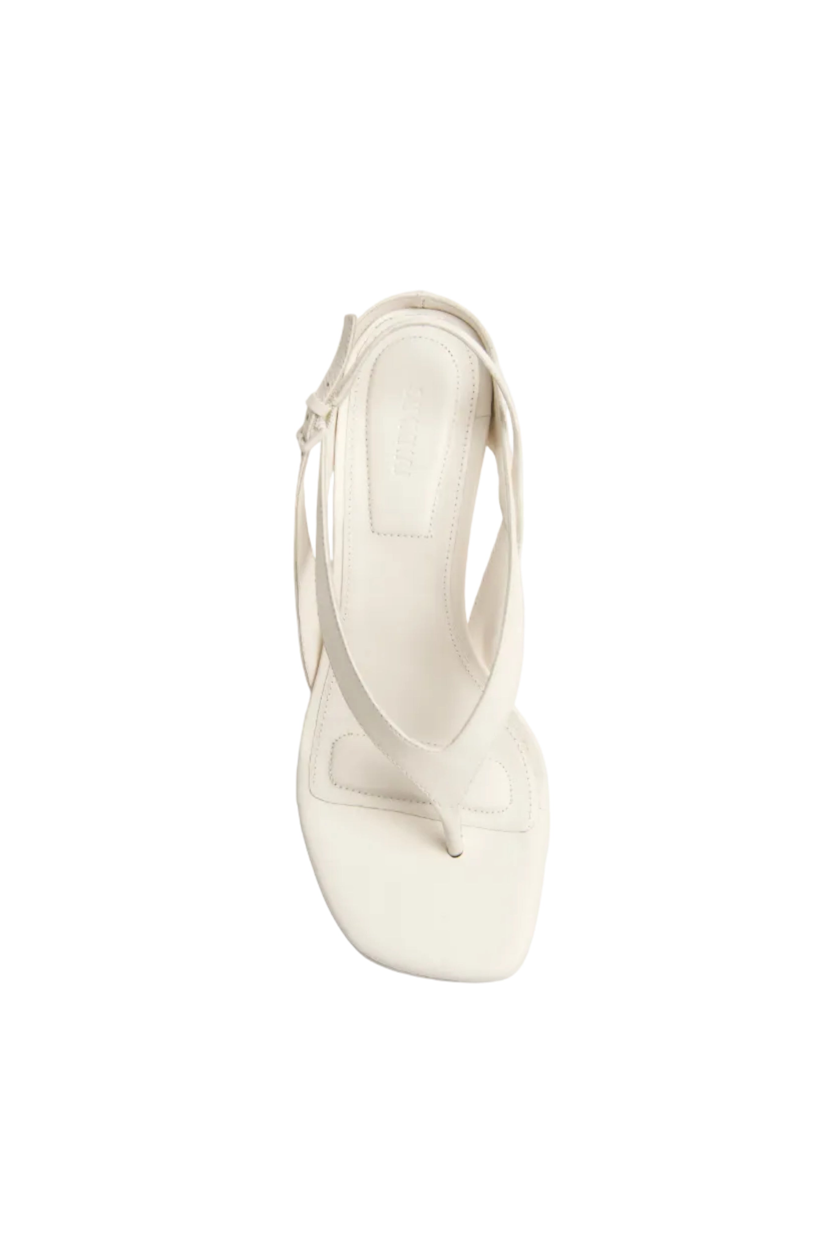 Darya Leather Wedge Thong Sandal in White