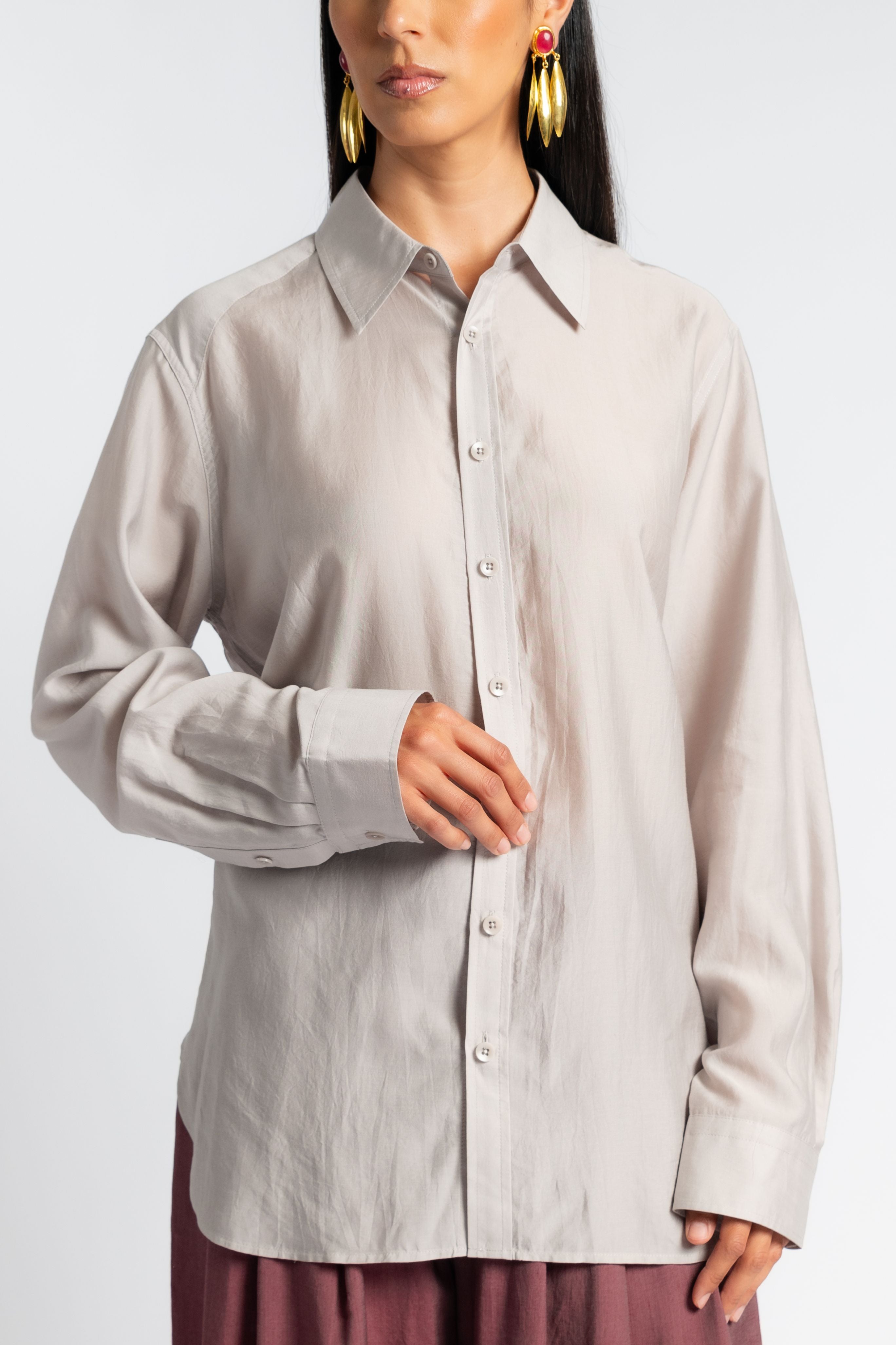 Silk Voile Charlie Men's Slim Shirt