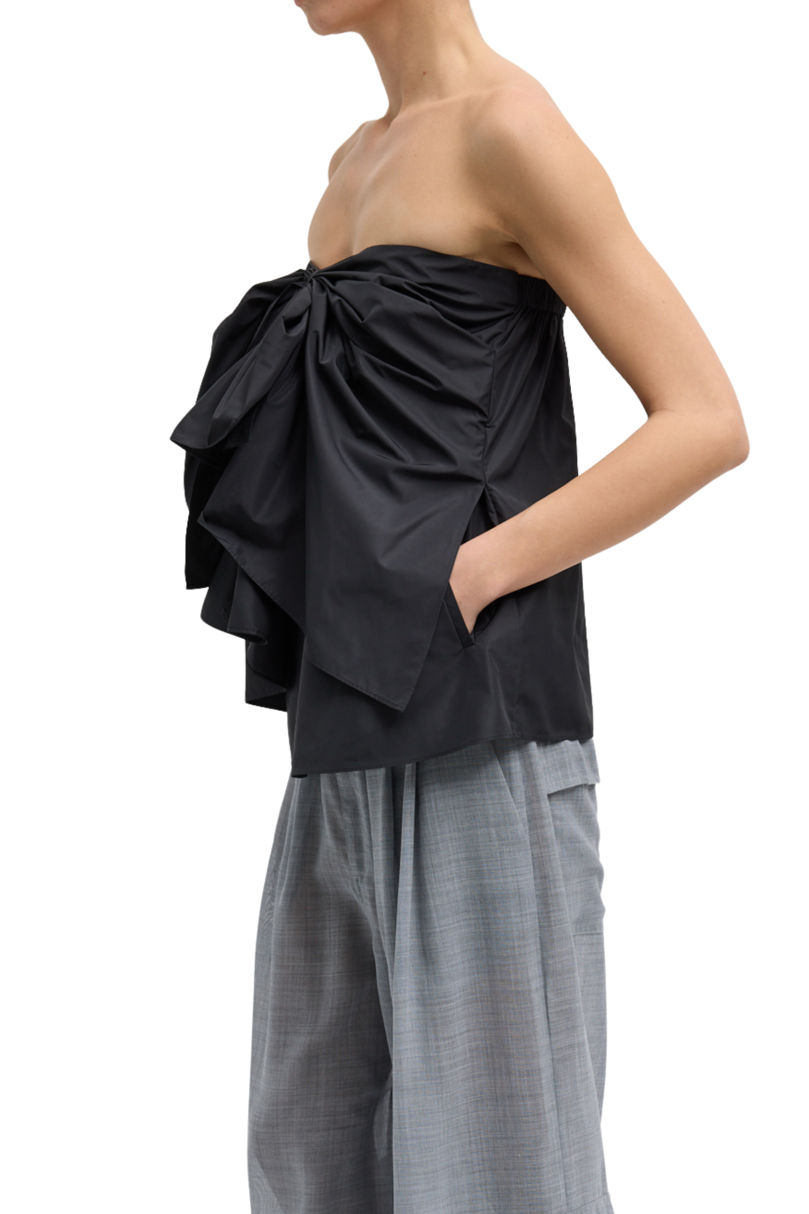 Italian Sporty Nylon Strapless Top