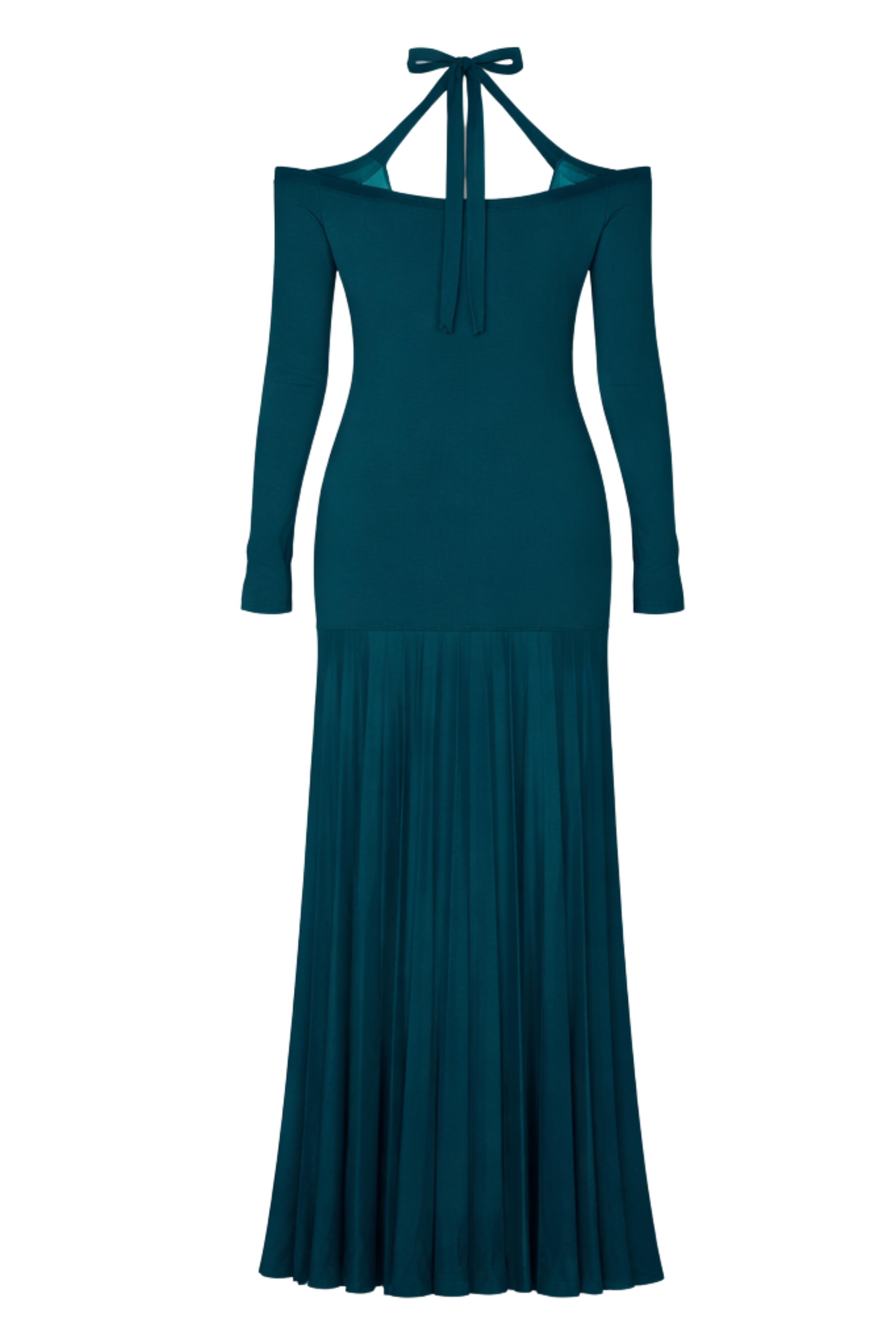 Off-The-Shoulder Long Sleeve Knit Gown