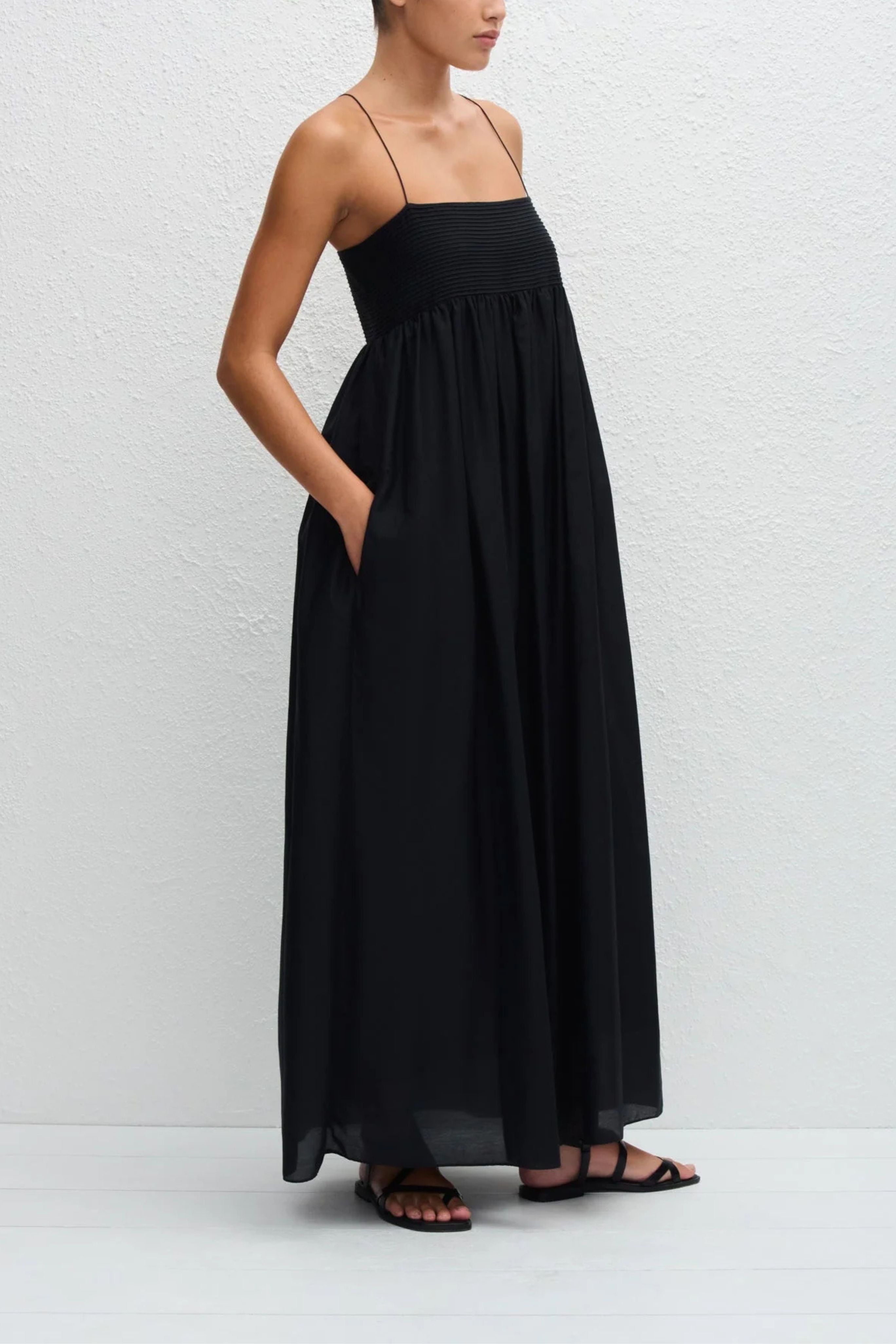 Empire Pintuck Bodice Dress