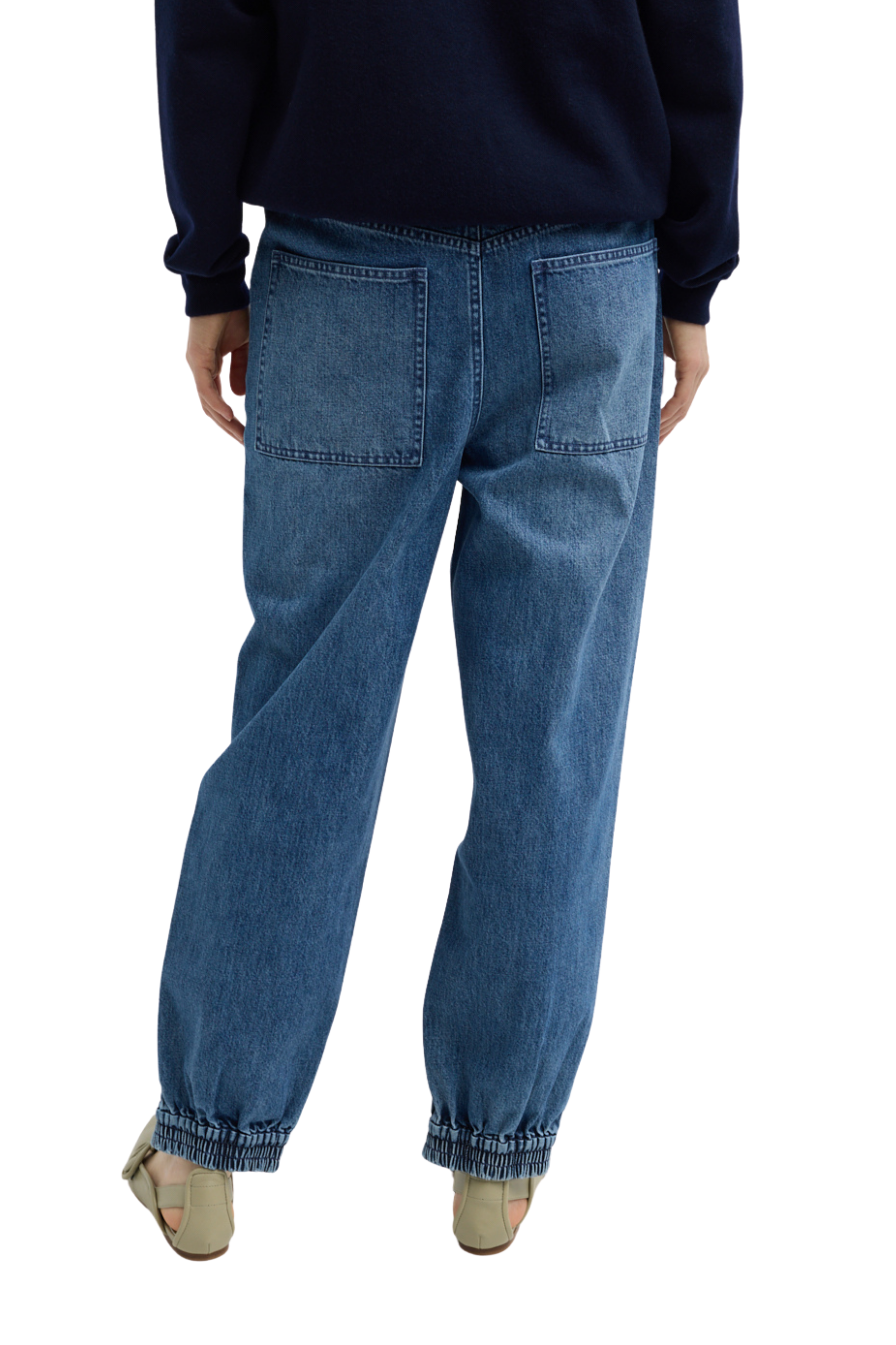 Zippered Denim Jogger
