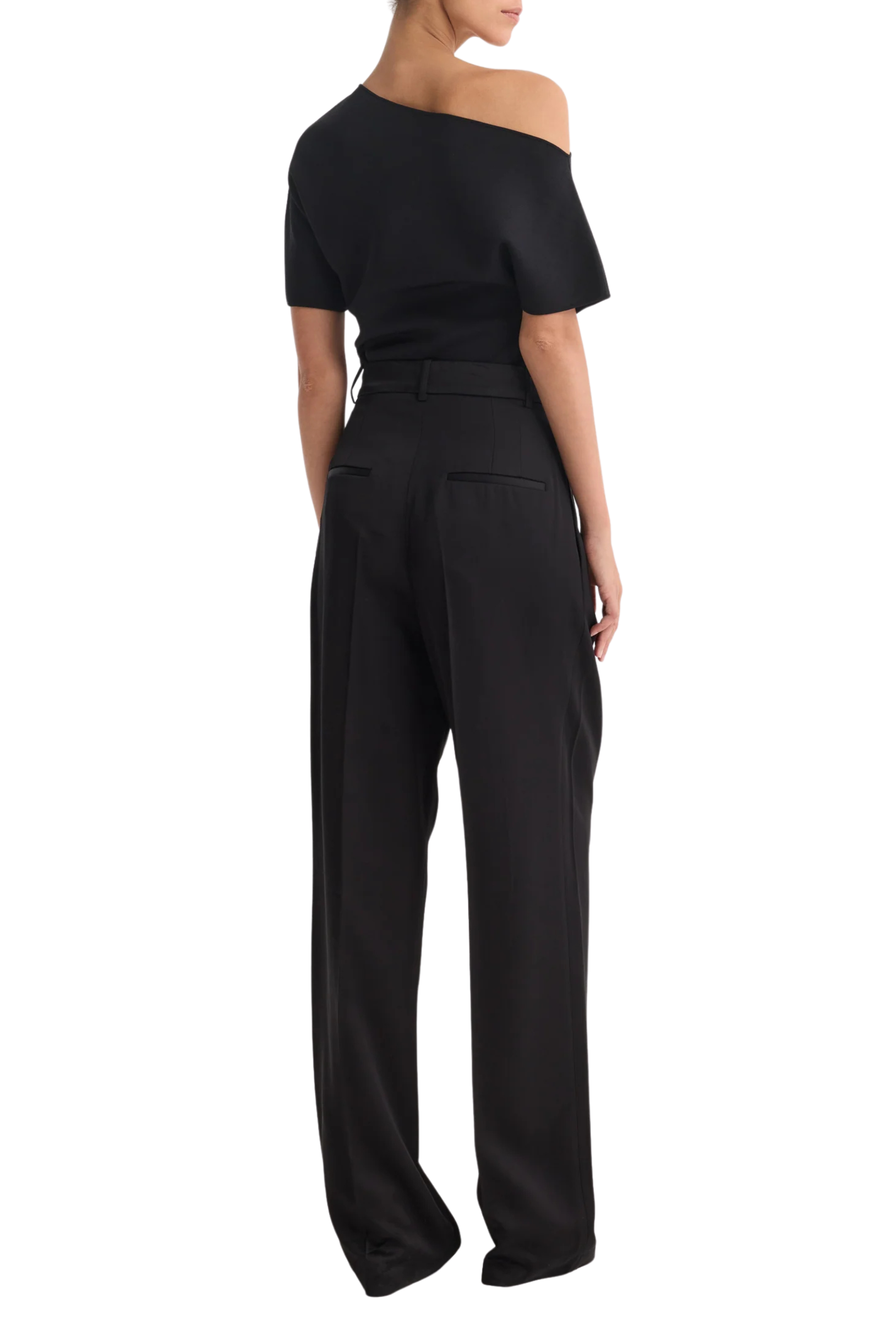 High-Waist Satin Trousers