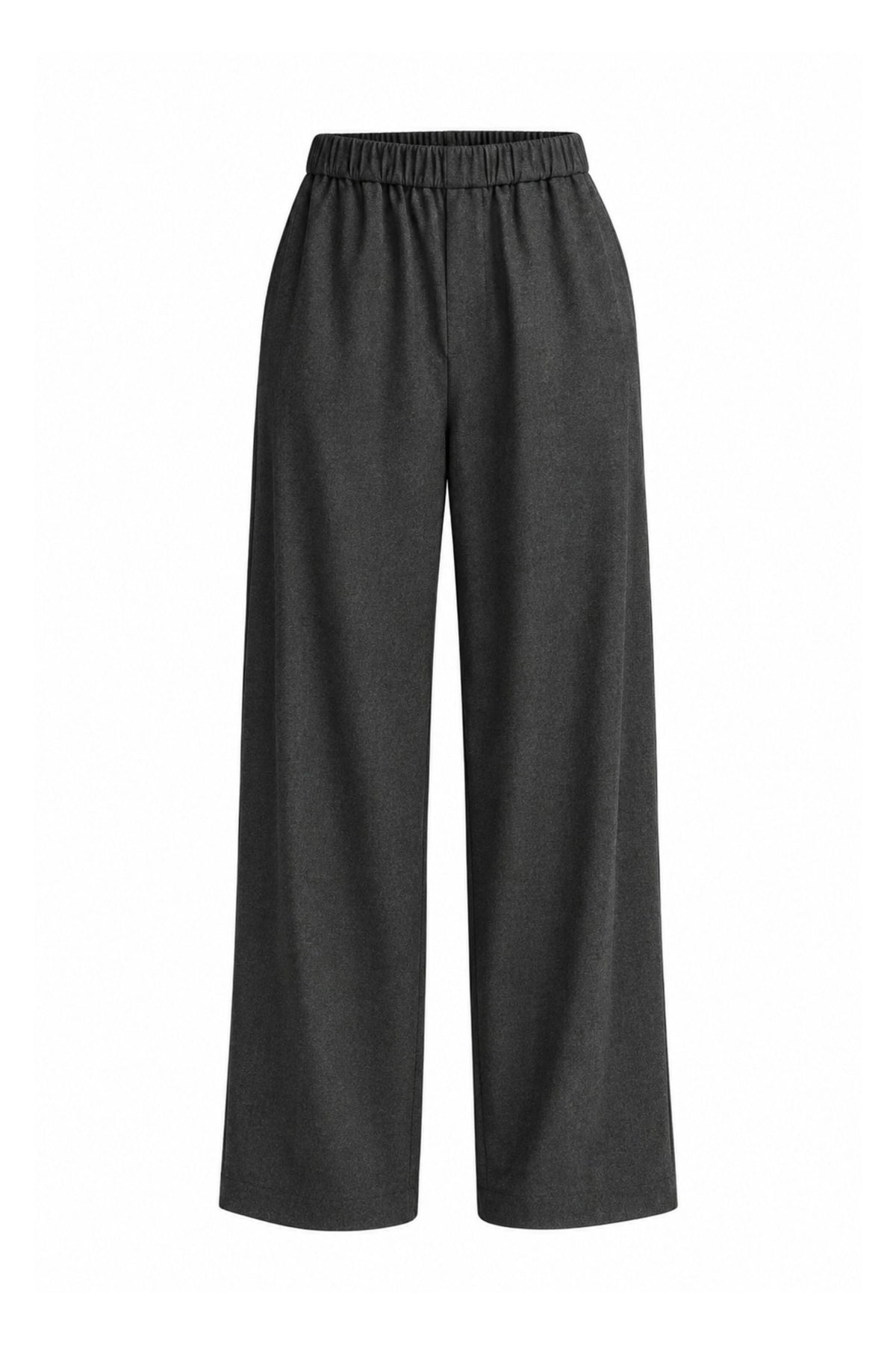 Cozy Flannel Side Drape Pant - Dark Heather Grey