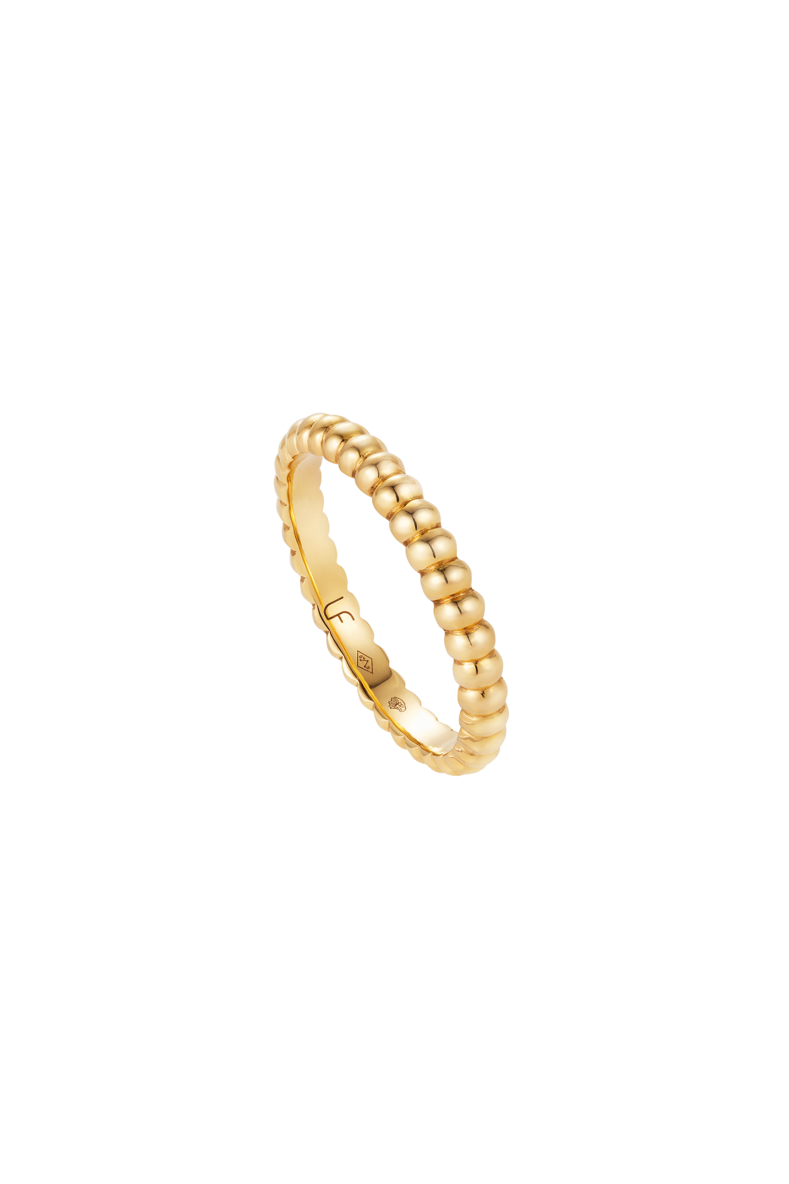 Beaded Thin Band - 18k Yellow Gold (Mirror Finish)