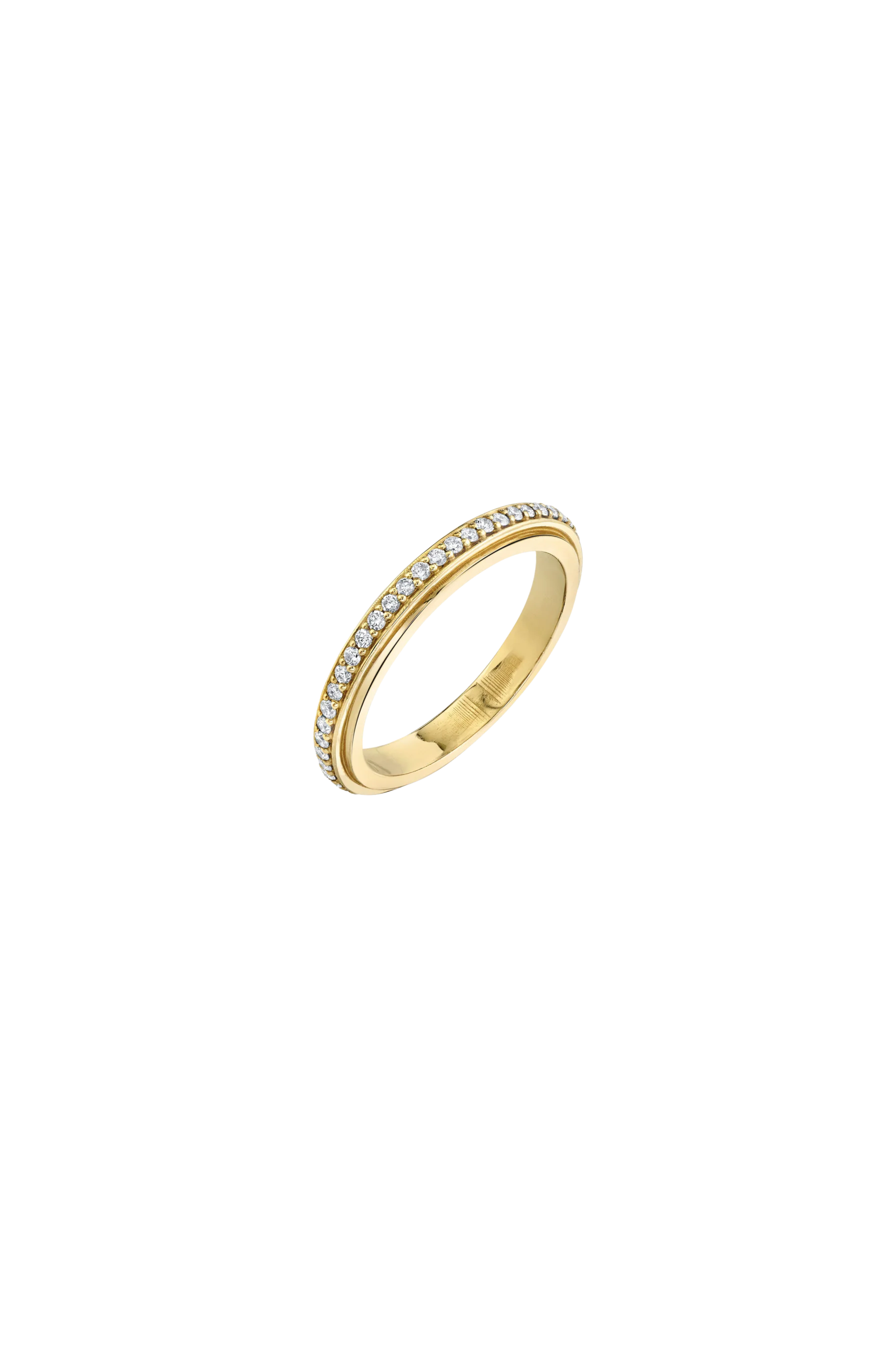 Track Ring with Pave Diamonds