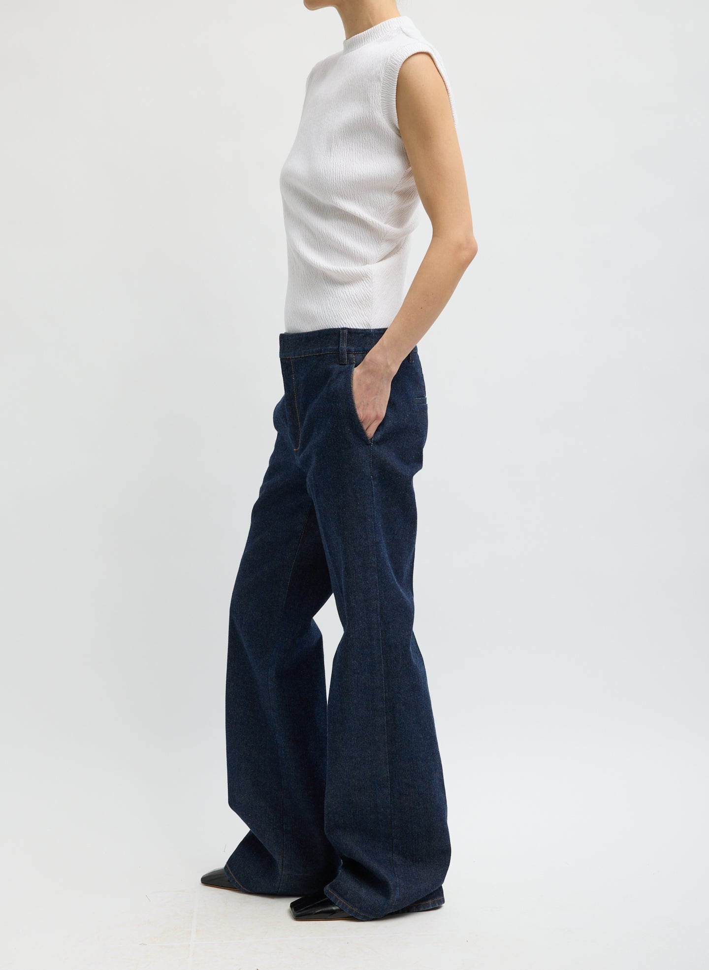 INDIGO DENIM PAT TROUSER JEAN