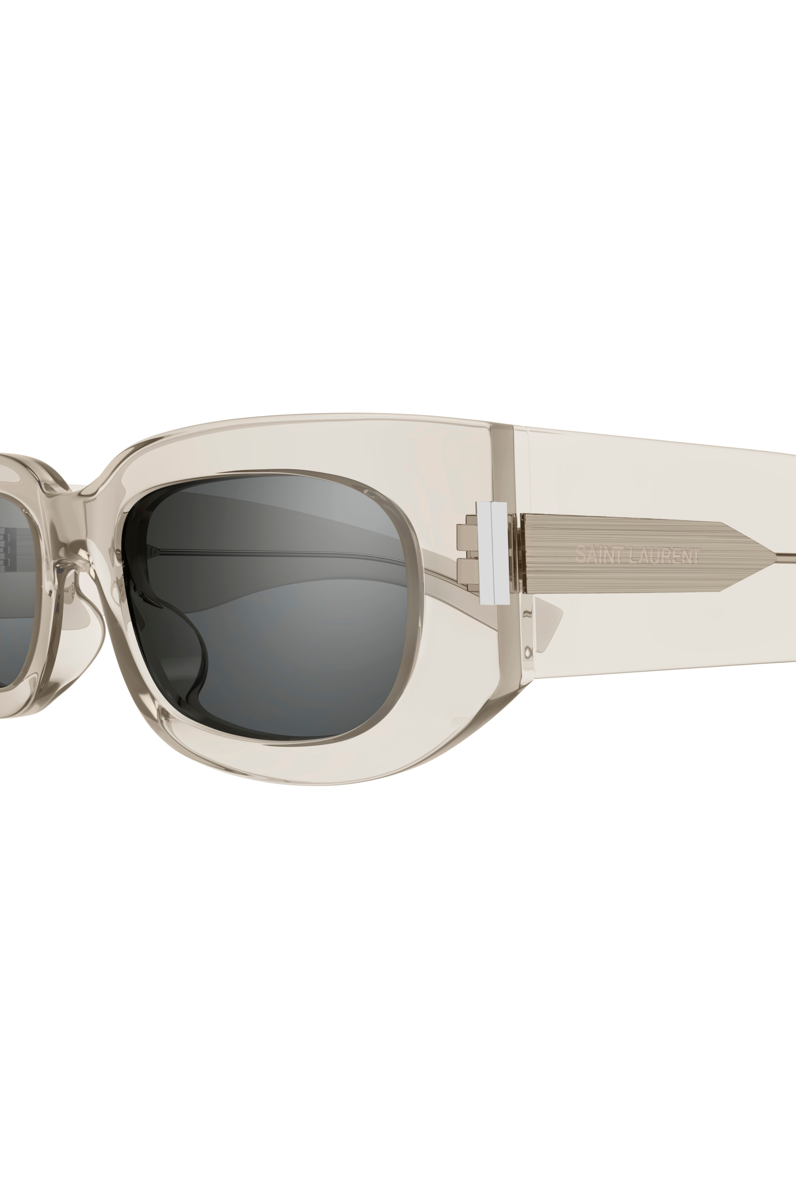 SAINT LAURENT Unisex Transparent Oval Frame Sunglasses