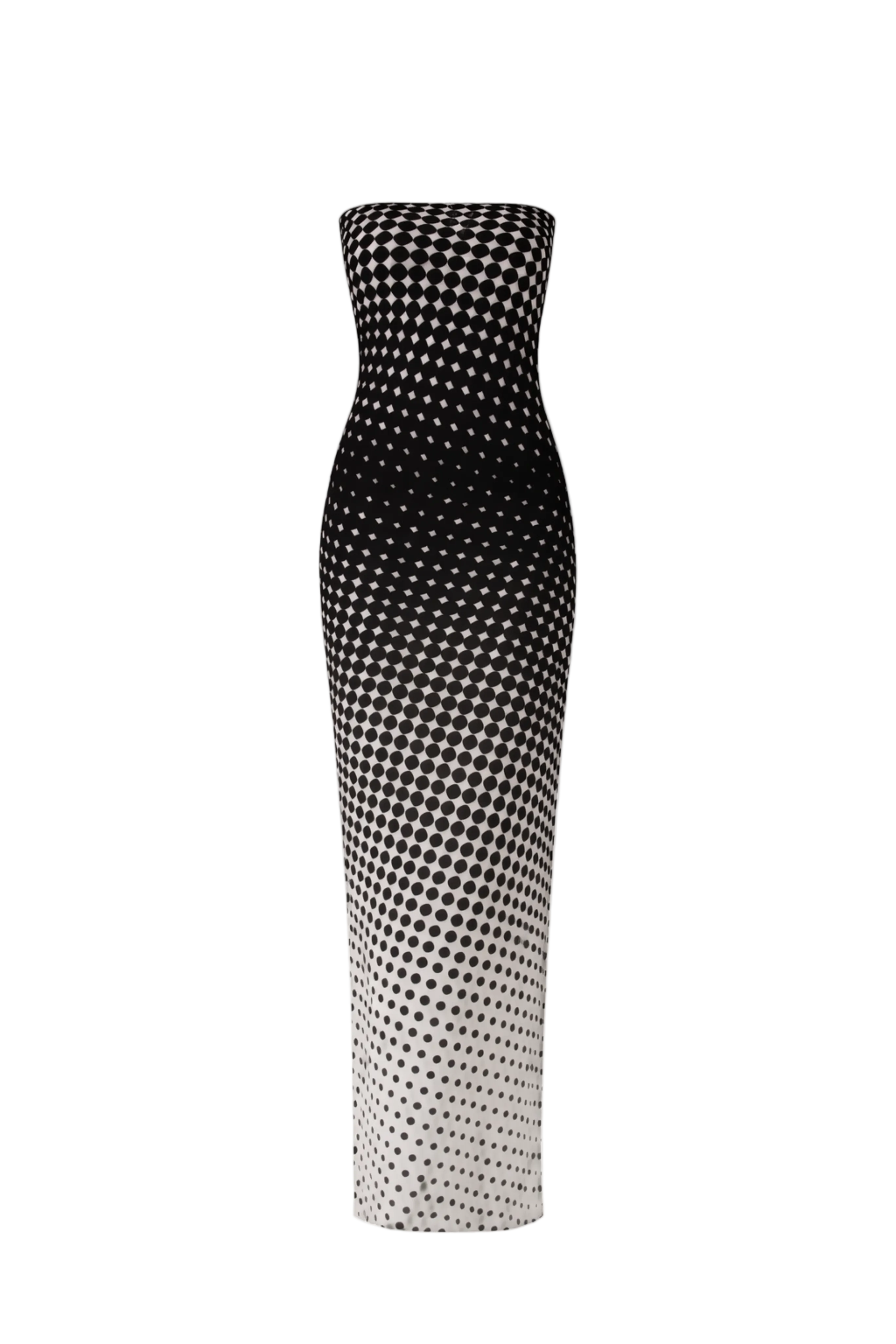 Halftone Wiggle Dot Maxi Knit Column Dress