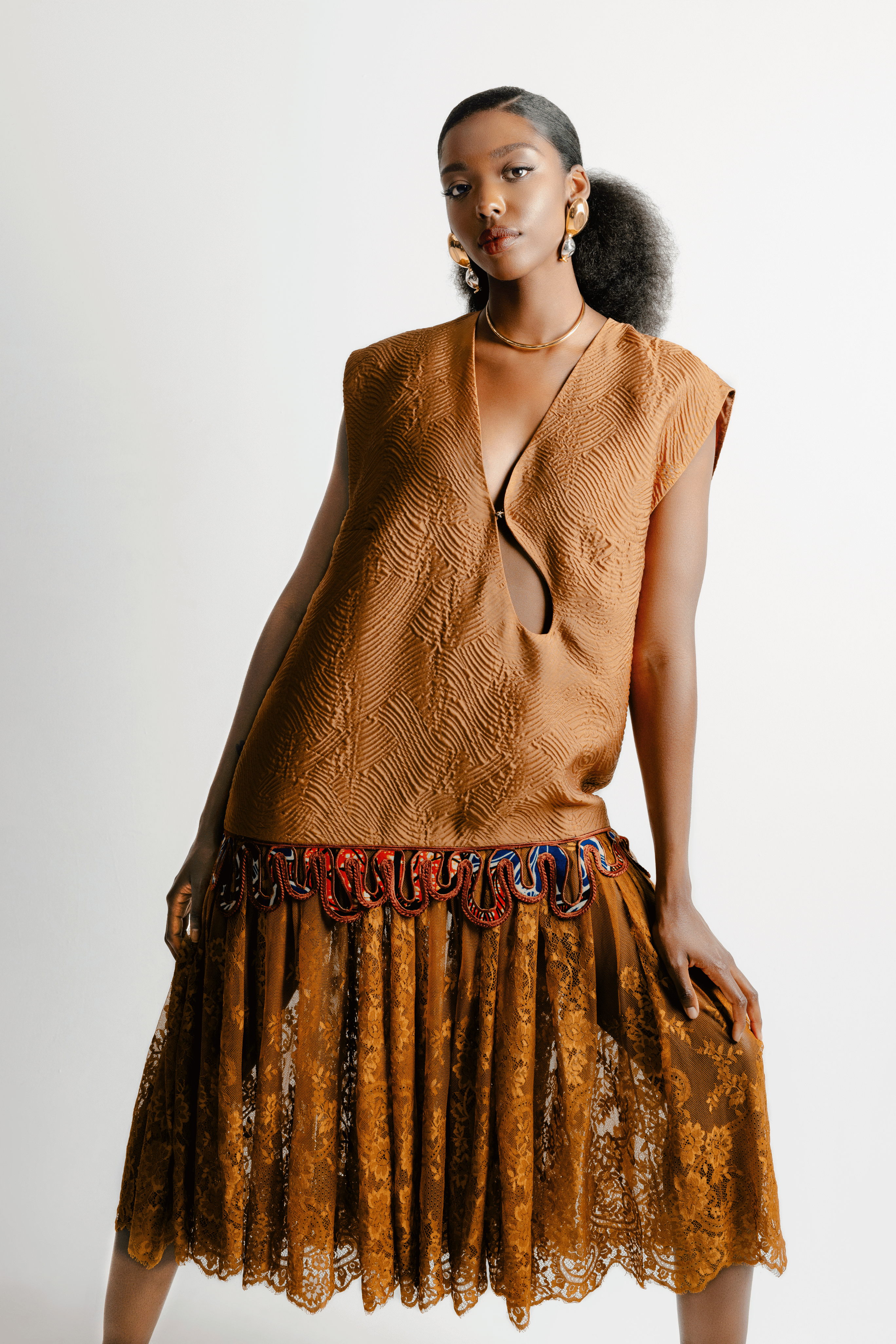 CHRISTIE BROWN x McMullen Mali Rust Lace Dress