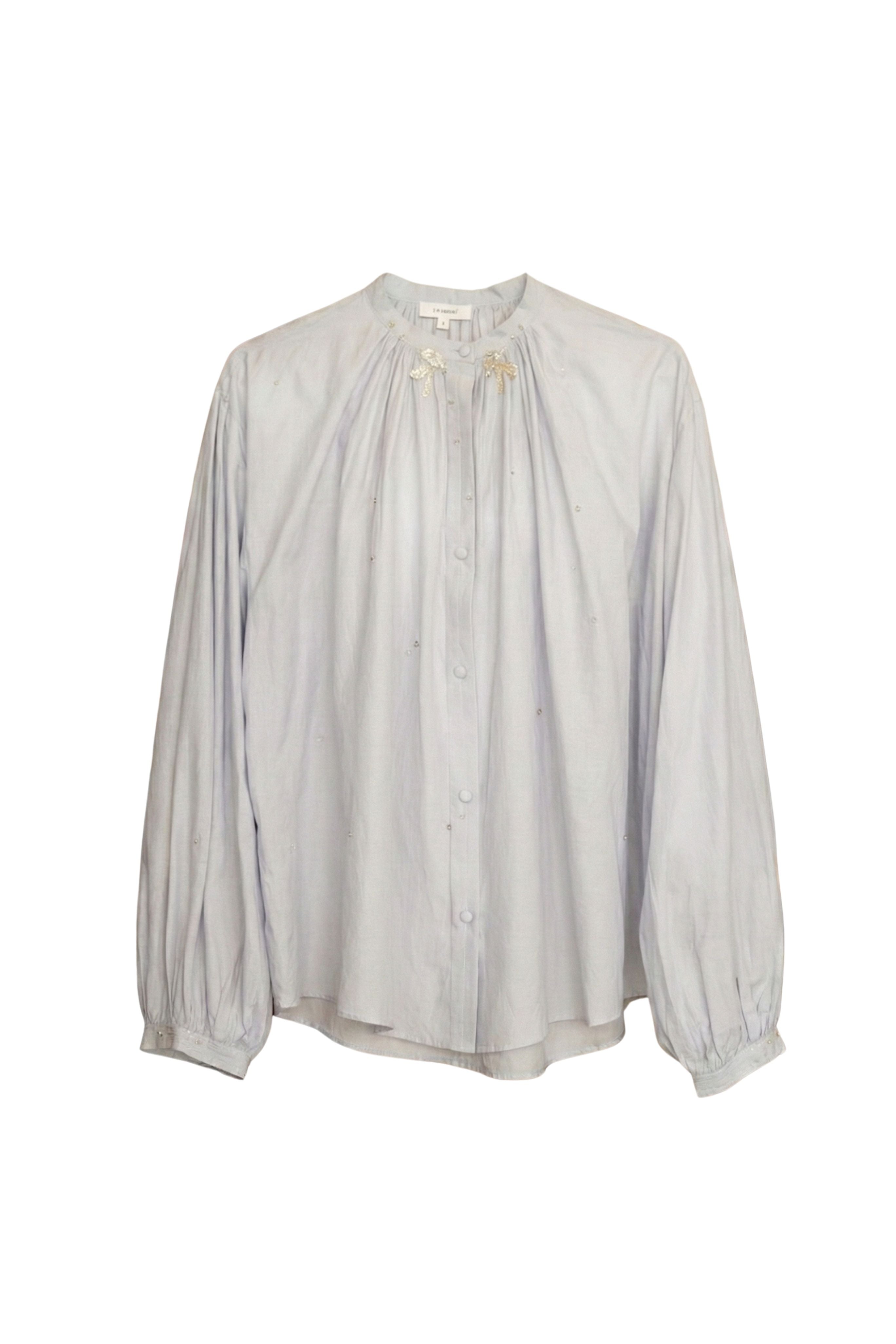 "Carousel Des Sylphes" Embroidery Voile Shirt