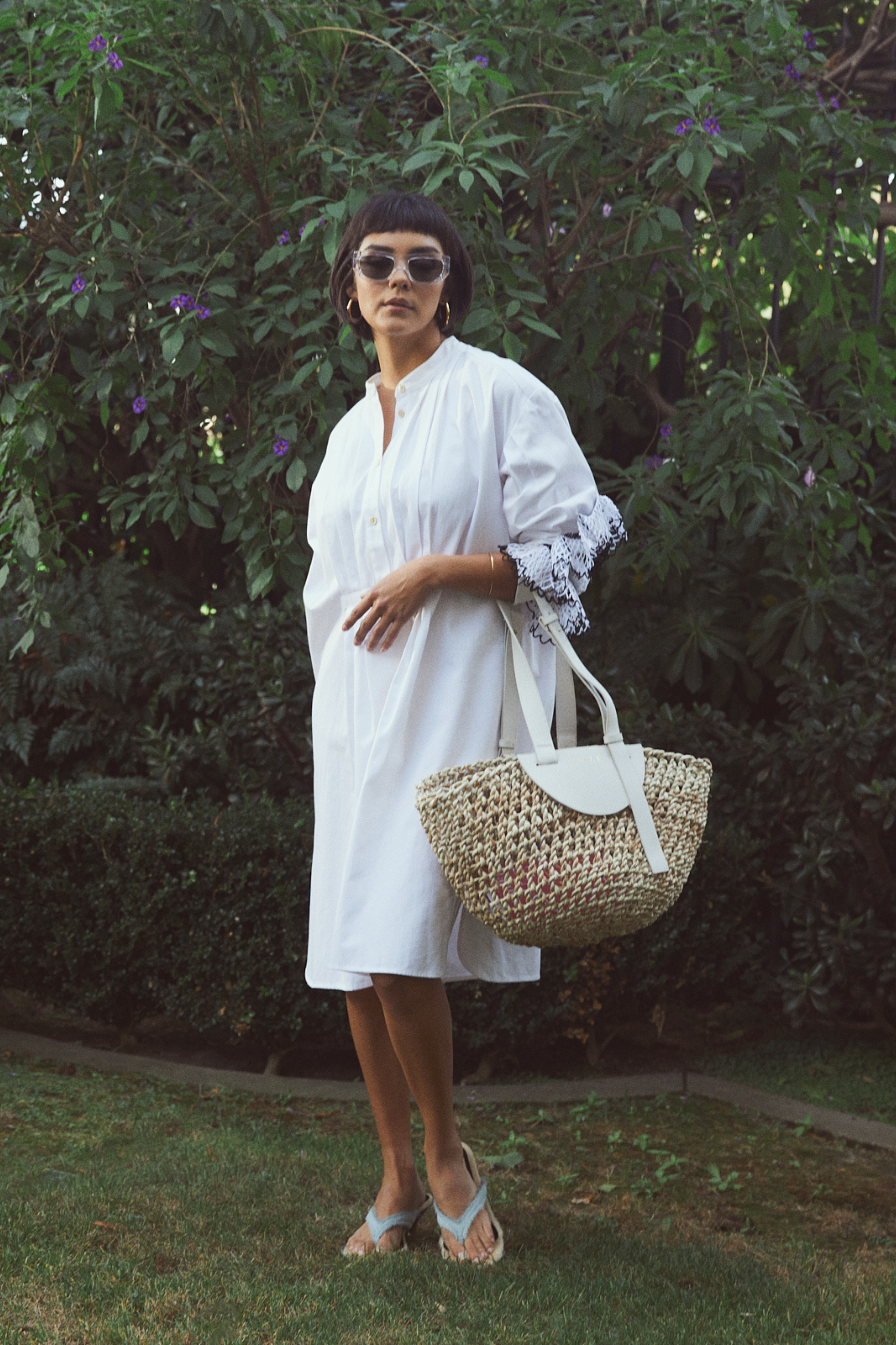 White raffia bag sales