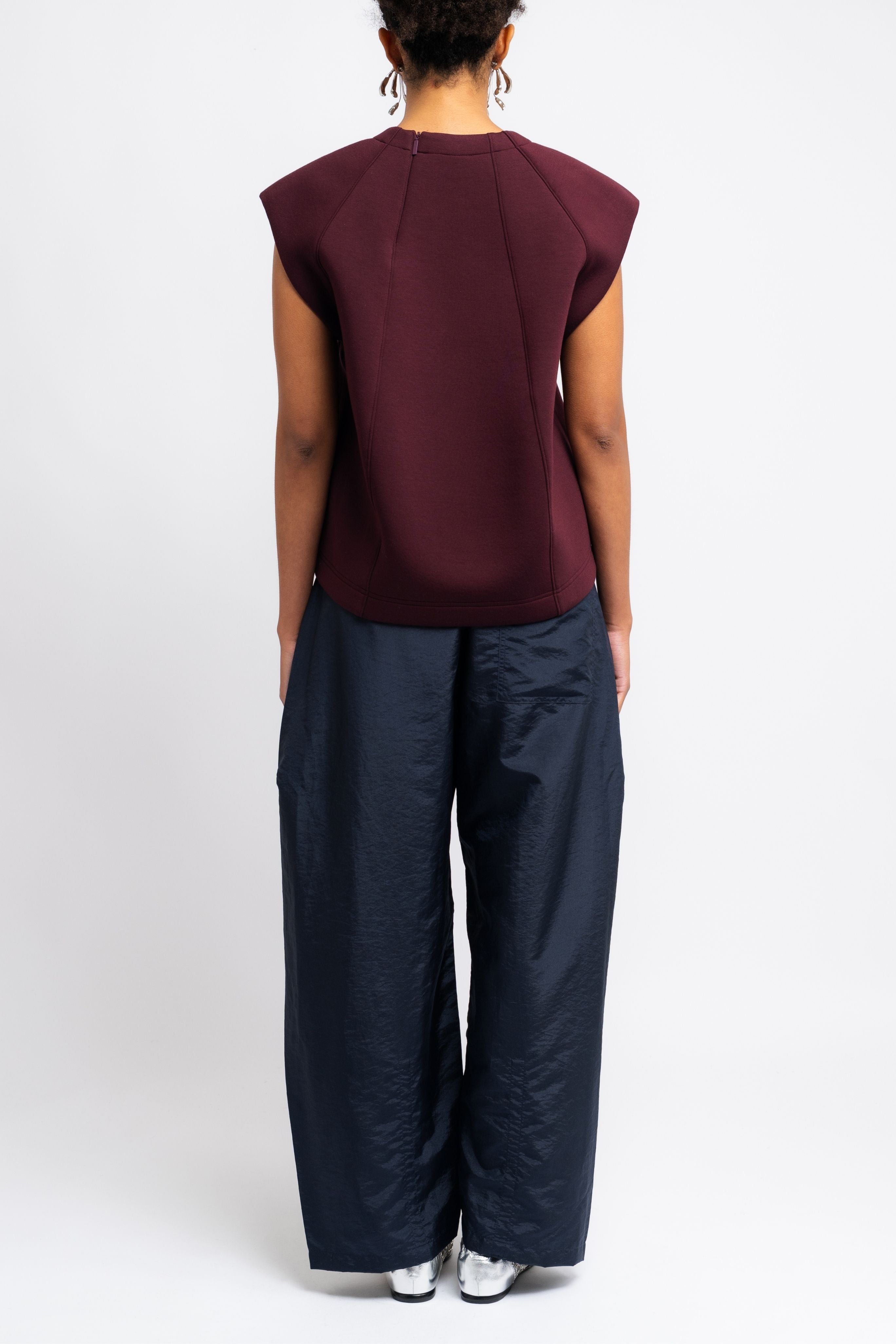 Bonded Viscose Sculpted Sleeveless Top
