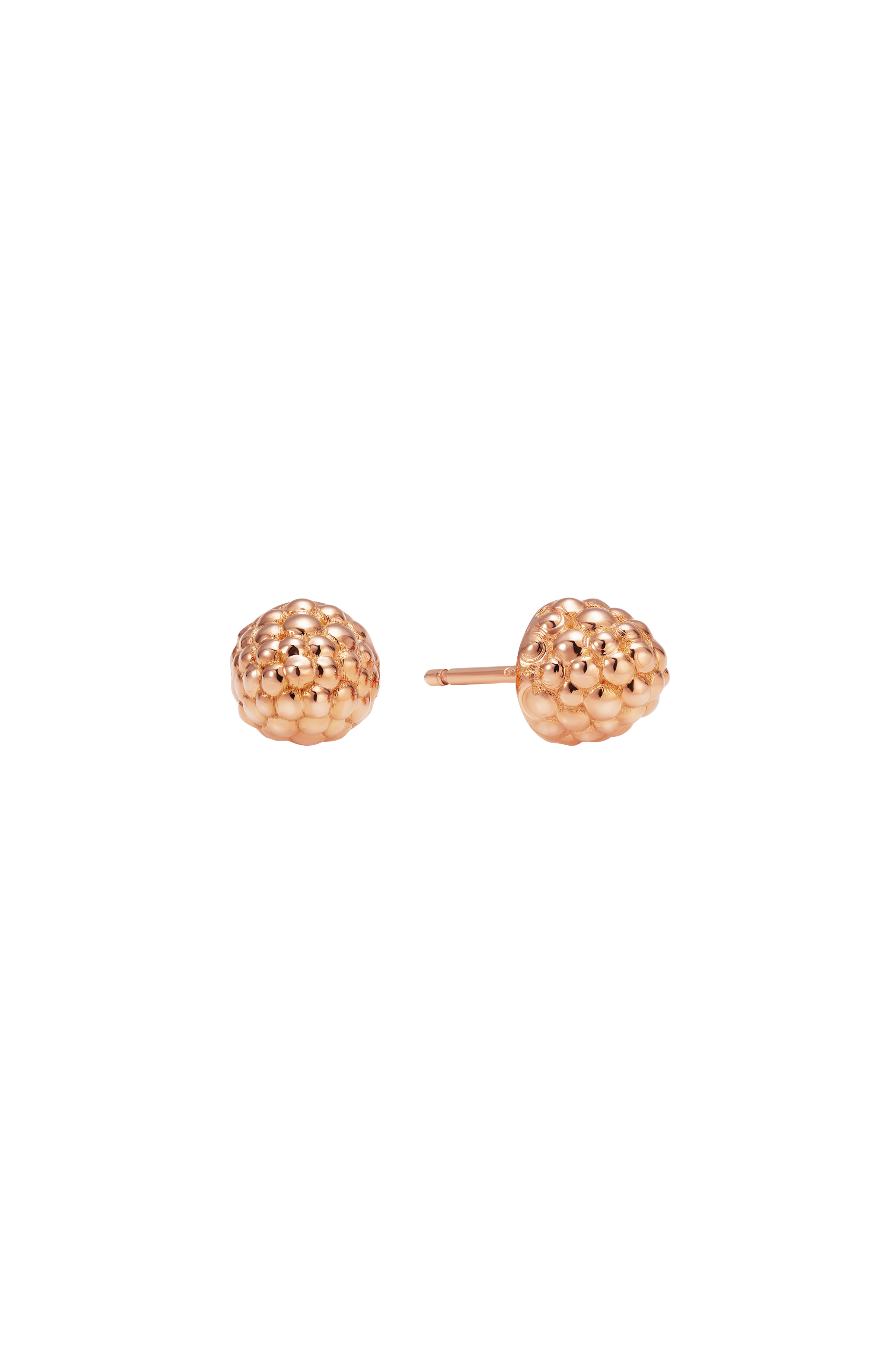 Large Beaded Berry Earrings - 18k Rose Gold