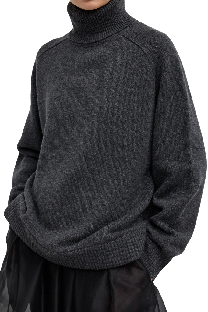 Cashmere Sweater T-Neck Oversized Pullover