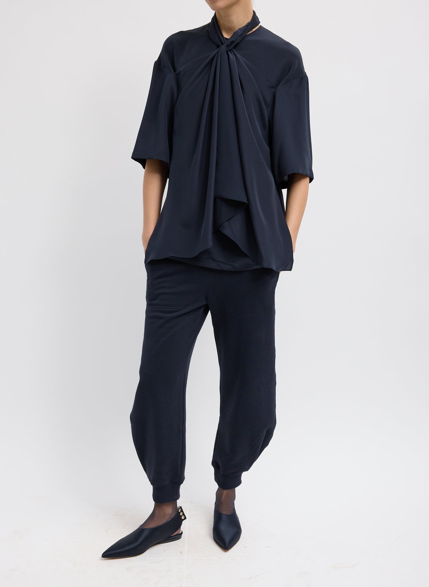 4 PLY SILK TIE FRONT TOP