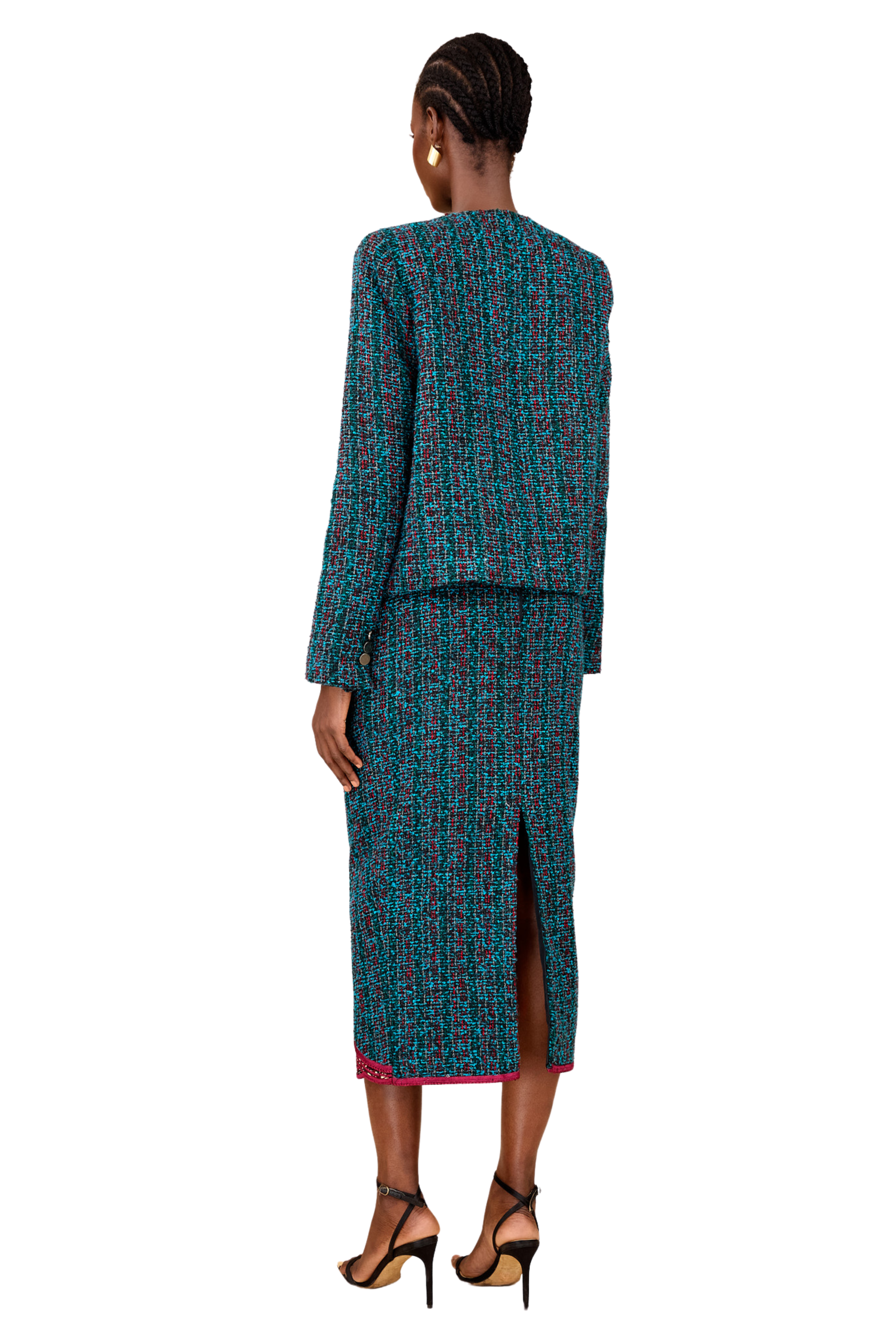 CHRISTIE BROWN x McMullen Abby Teal Tweed Skirt