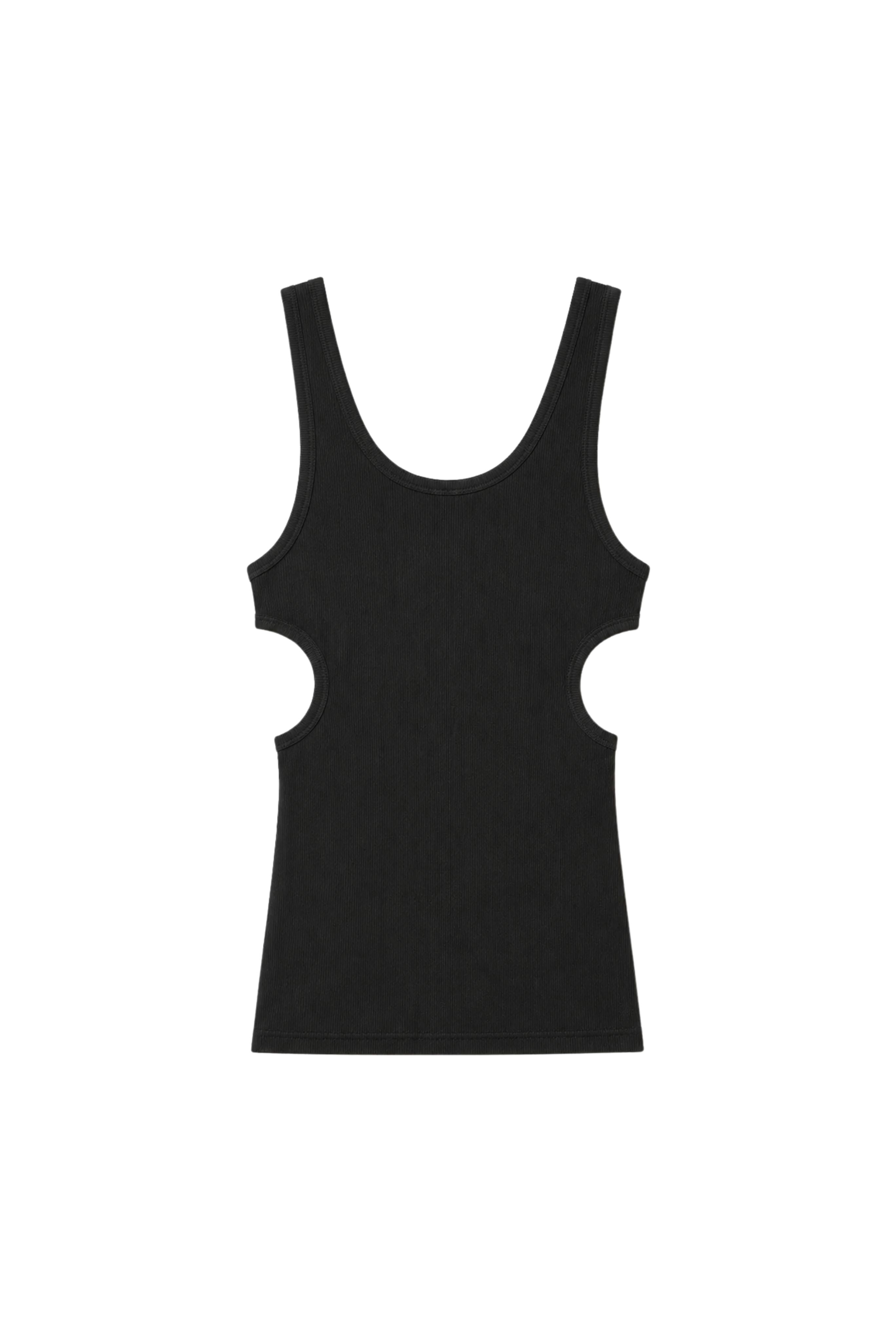 Ribbed T Racerback Tank - Black