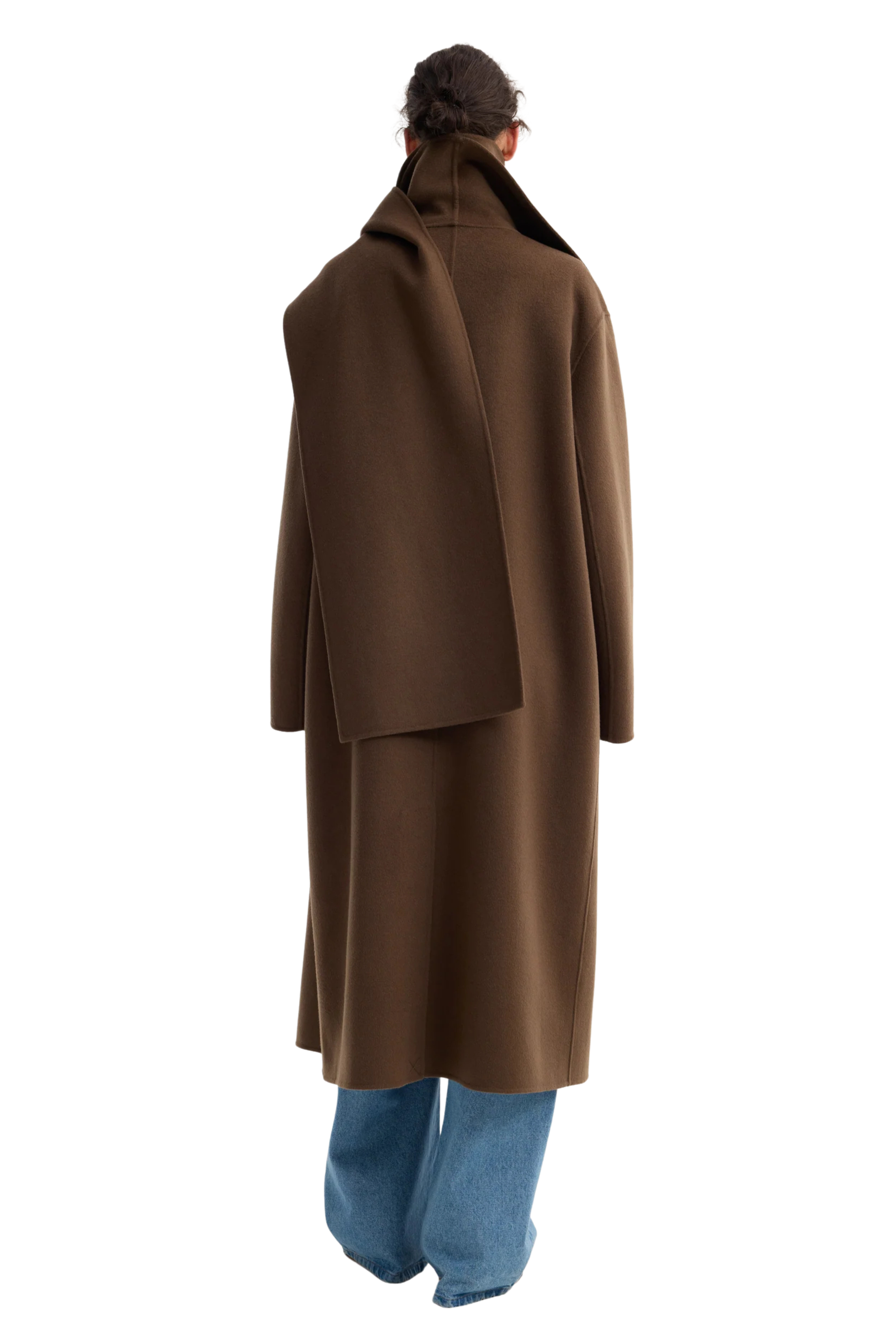 Double-Faced Wool Scarf Coat