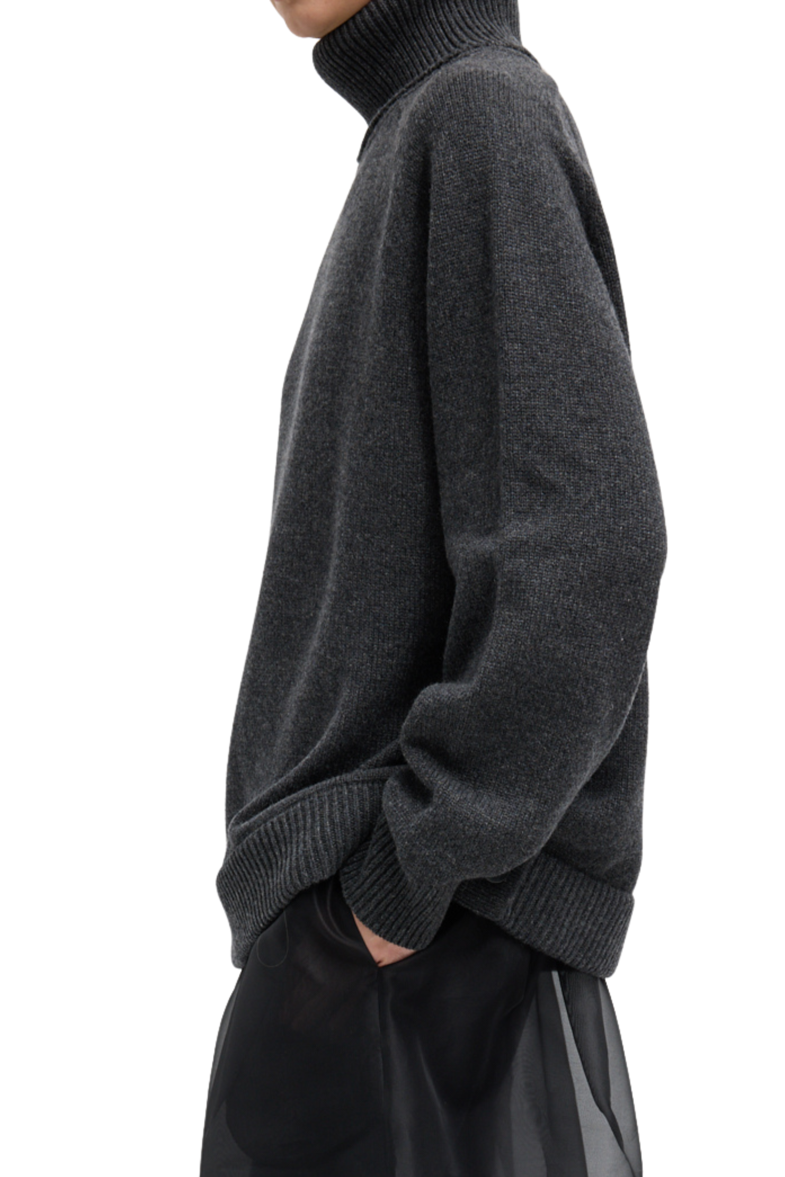 Cashmere Sweater T-Neck Oversized Pullover